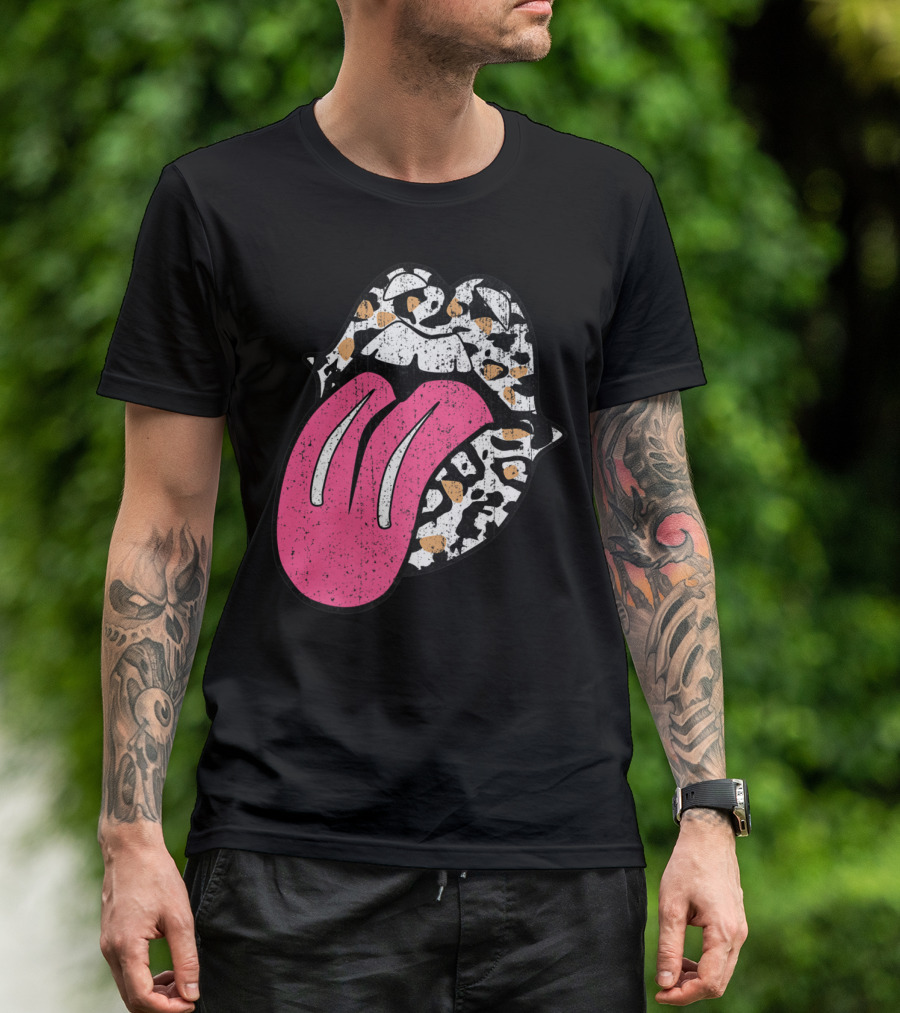 Rolling Stones Cheetah Lips Pink Tongue T-Shirt