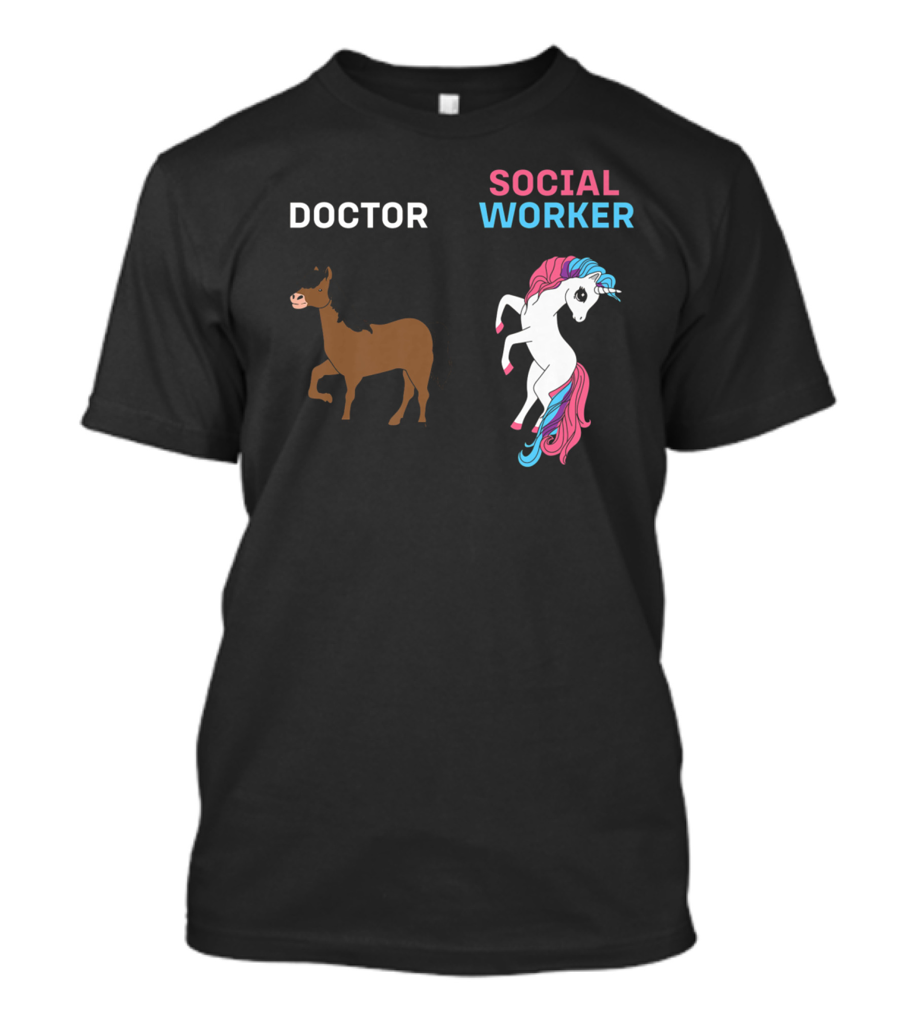 Doctor Horse Social Worker Magical Unicorn T-Shirt