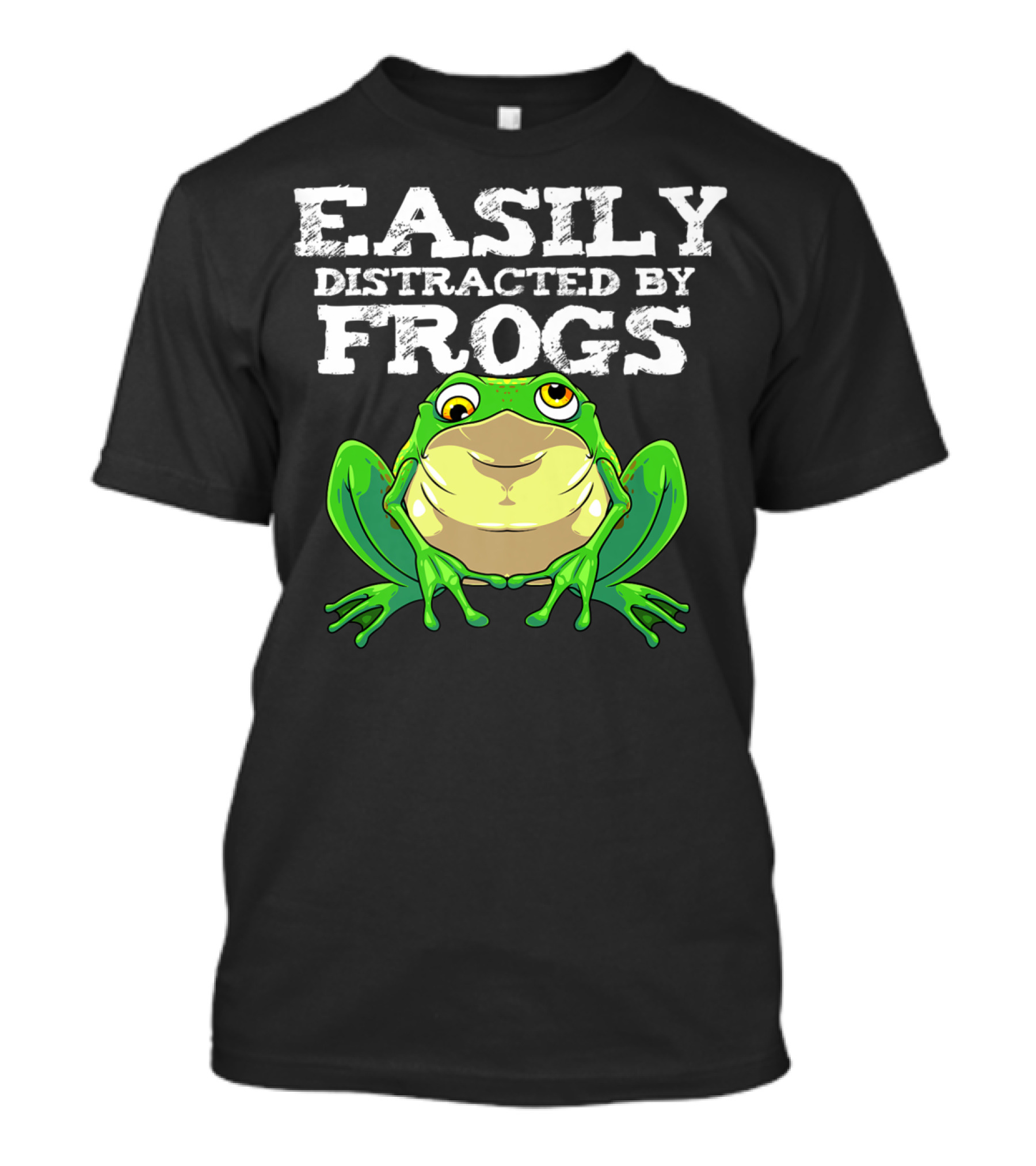 Funny Easily Distracted By Frogs Co Green Frog T-Shirt
