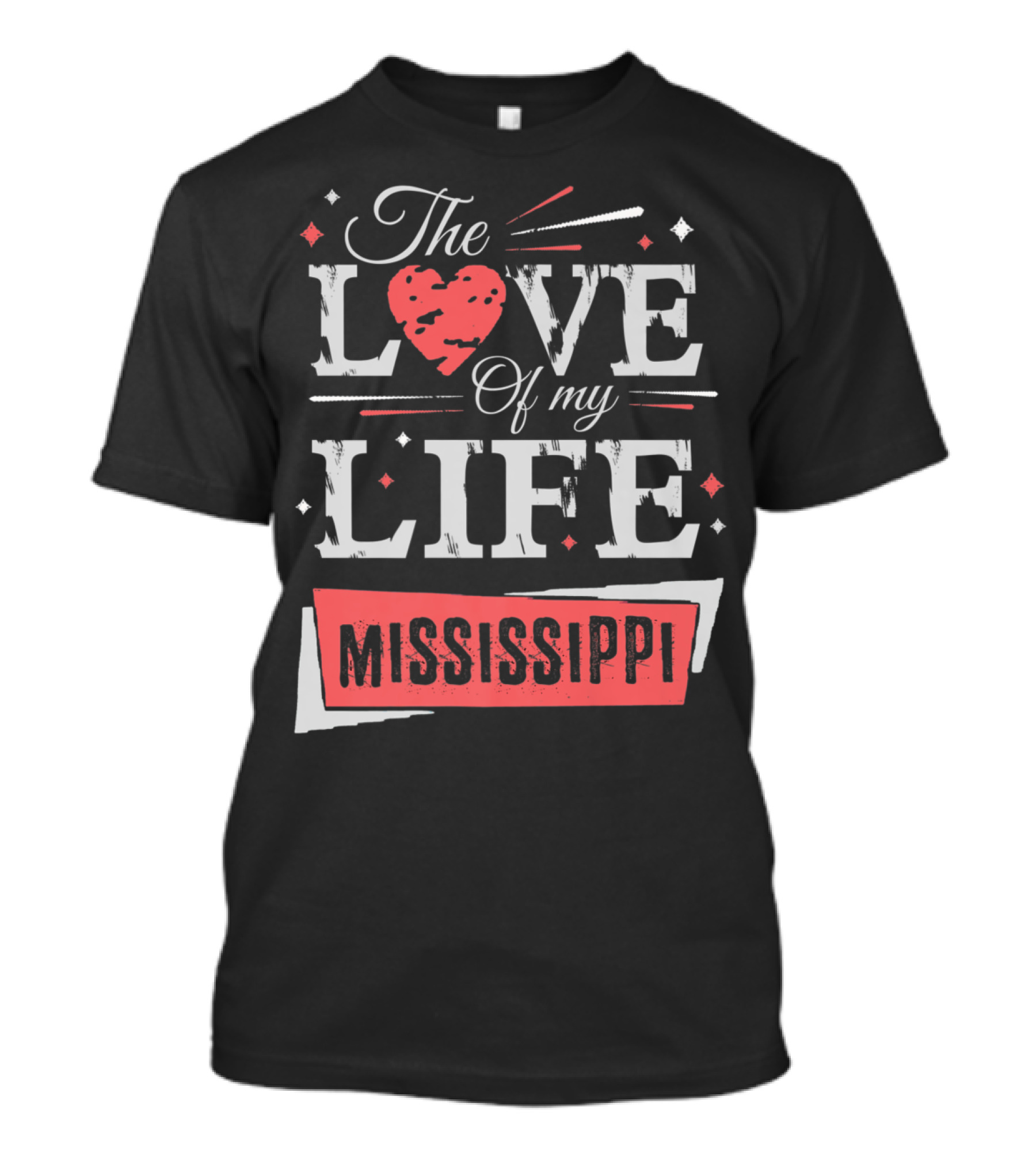 The Love Of My Life Mississippi Retro Heart T-Shirt