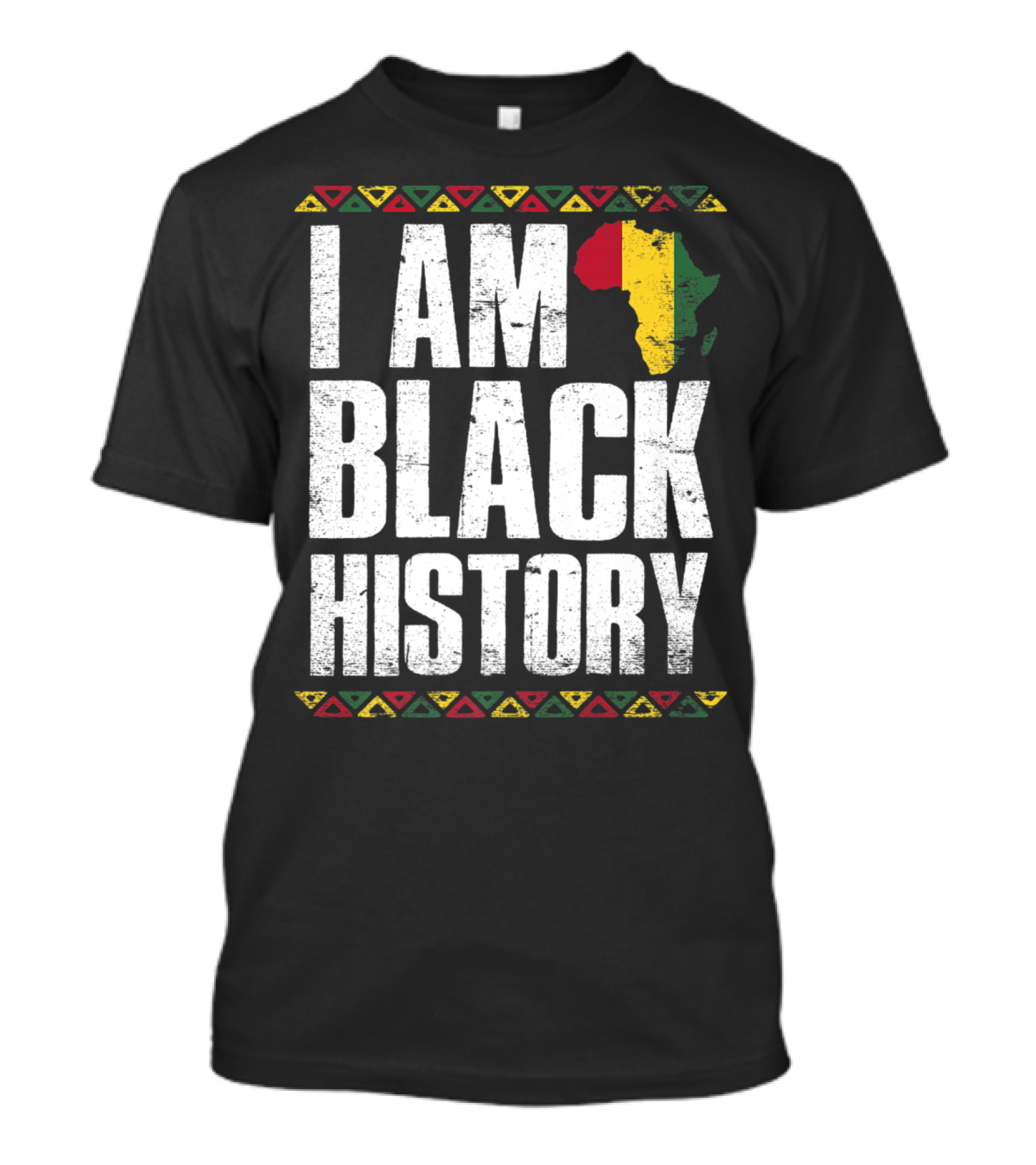 I Am Black History African America Map Colors T-Shirt