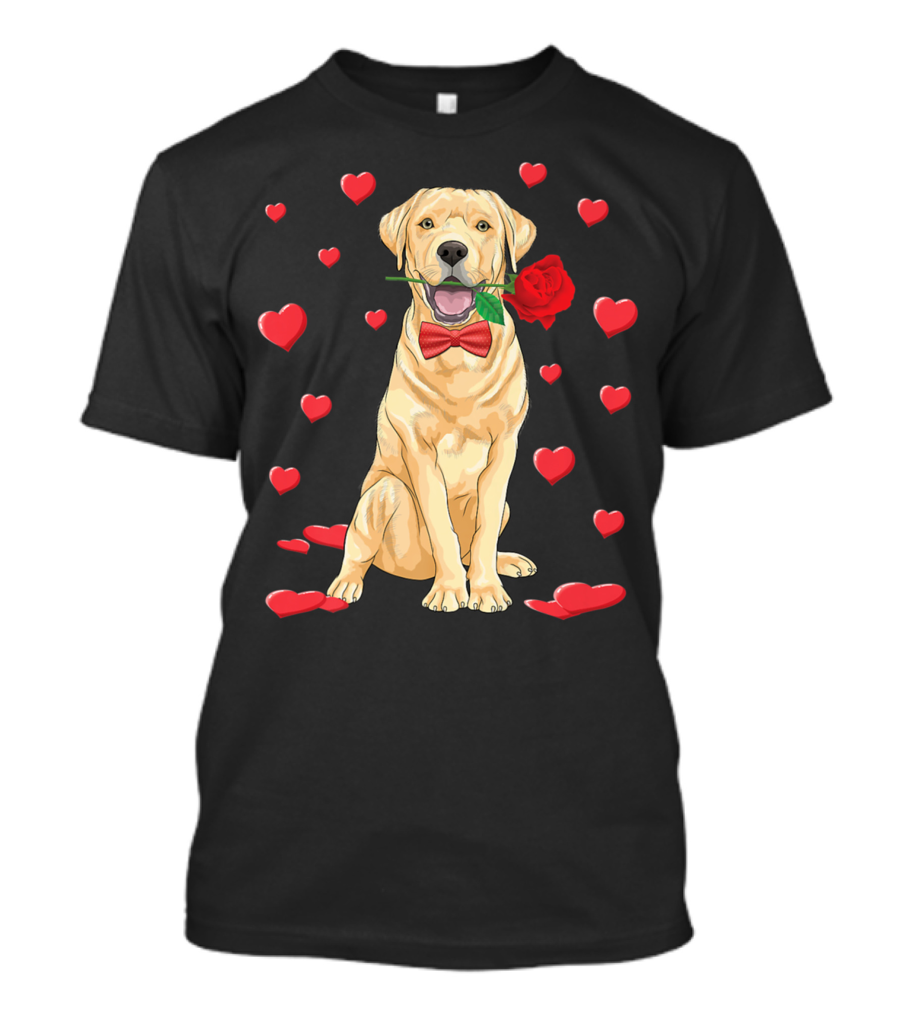 I Love Labrador Retriever Heart With Rose Valentin T-Shirt