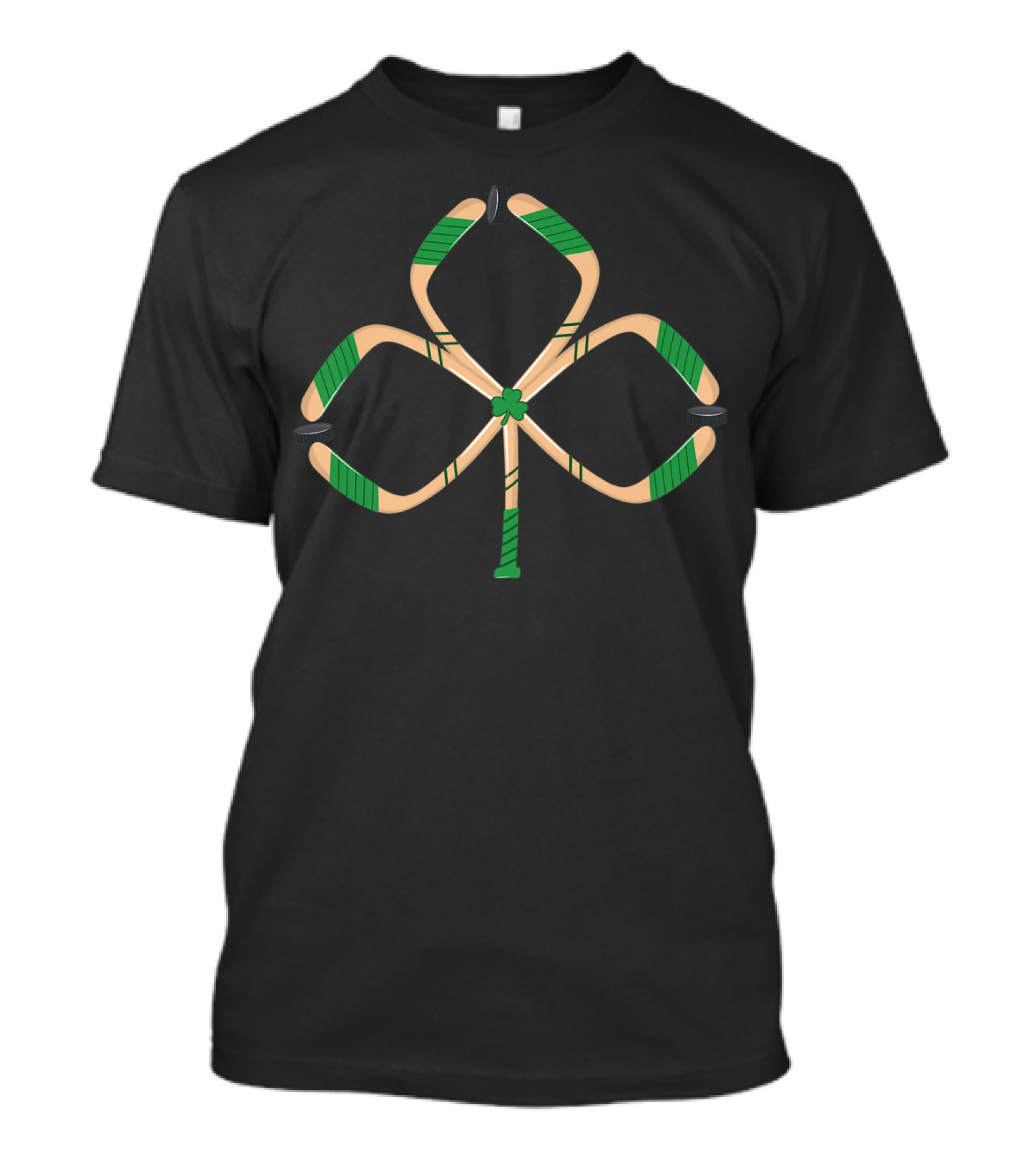 St. Patrick's Day Shamrock Ice Hockey Sticks T-Shirt