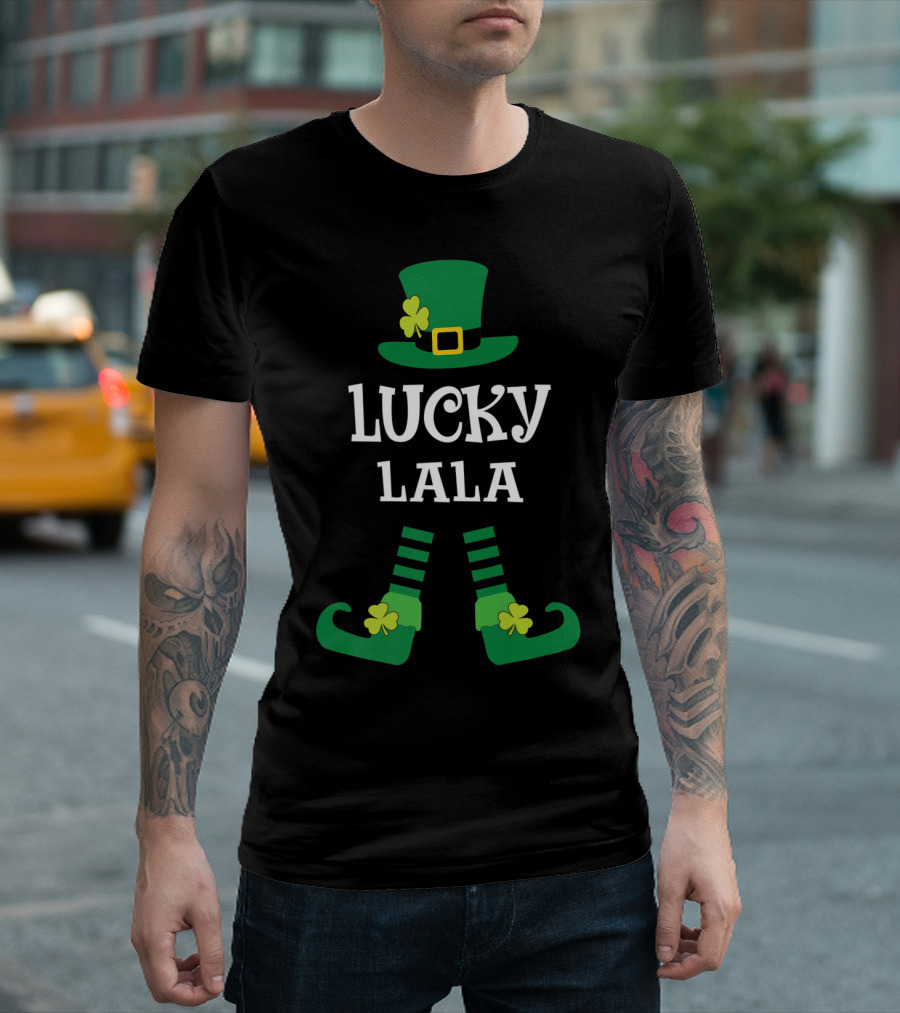 Lucky Lala Green Hat and Shamrock Boots T-Shirt