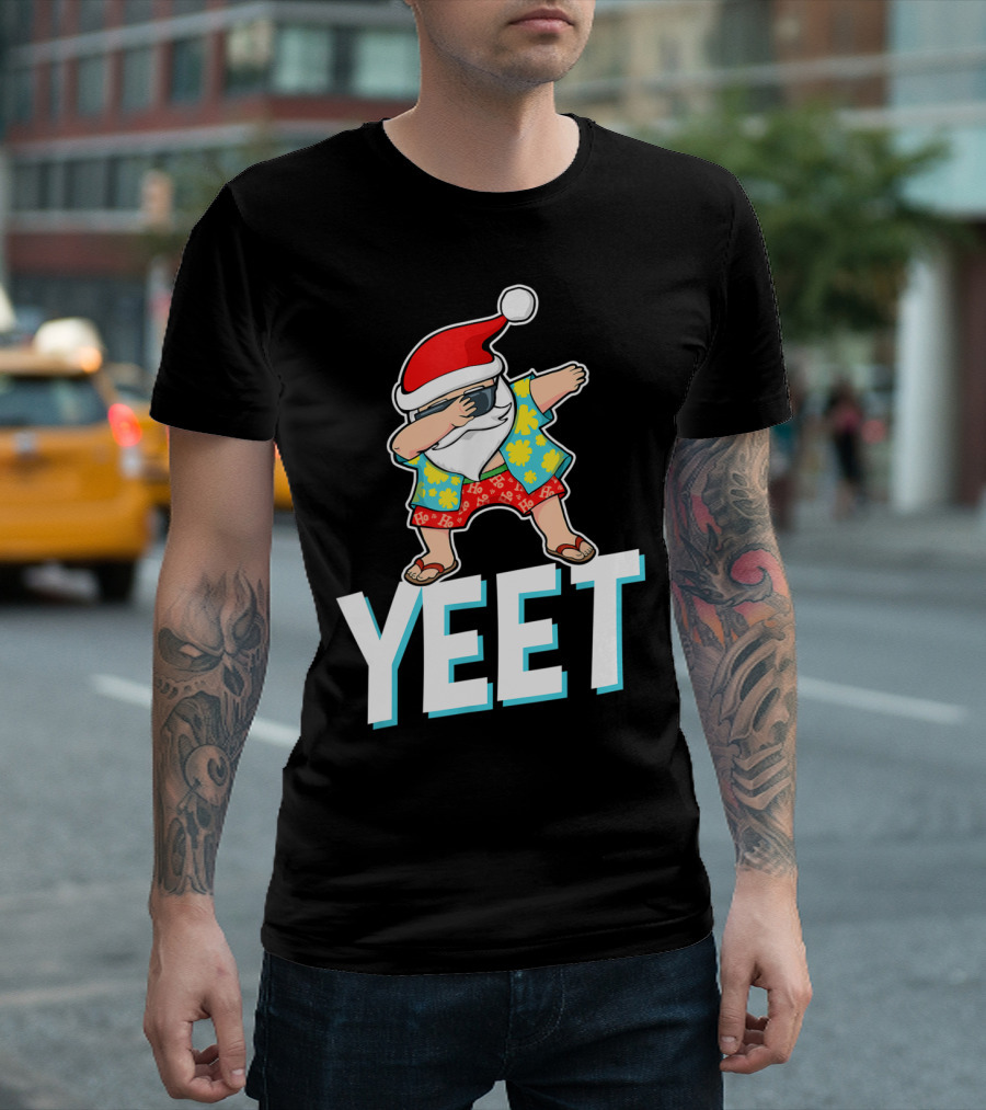 Yeet Dab Santa Hawaiian Christmas T-Shirt