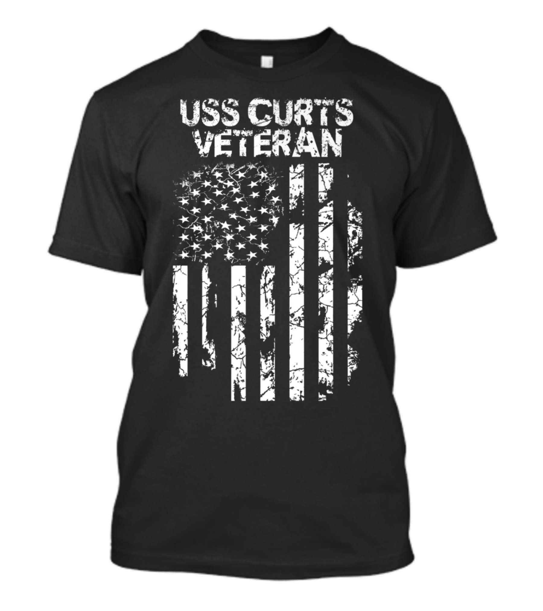 USS Curts Veteran American Flag T-Shirt
