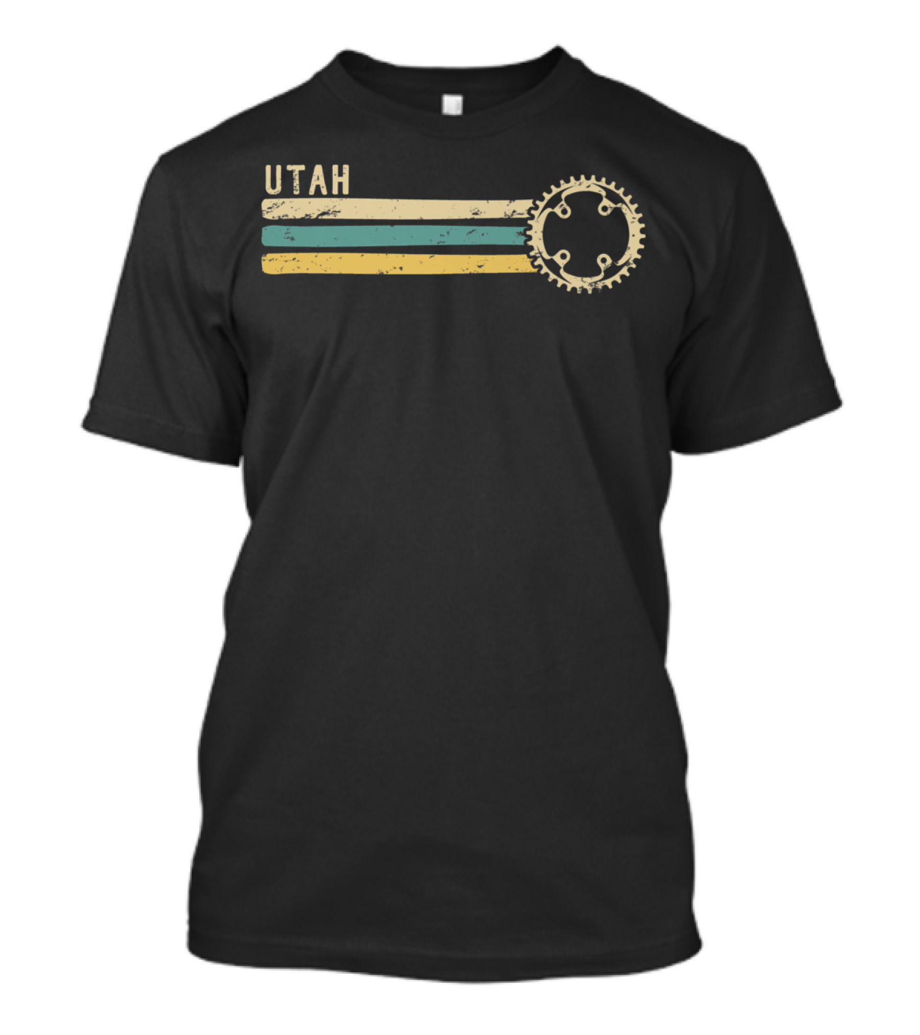 Utah Vintage 70s 80s Biking Stripes Gear T-Shirt