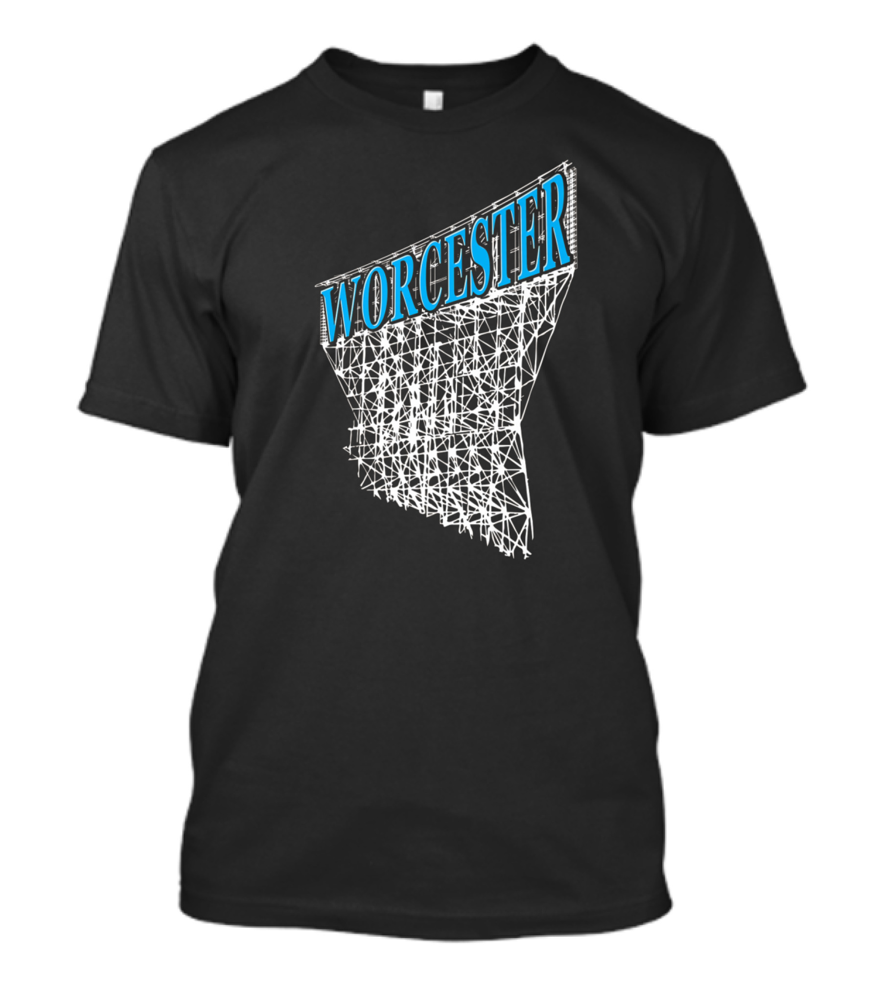 Worcester Industrial Heritage Typography With Structural Wireframe T-Shirt