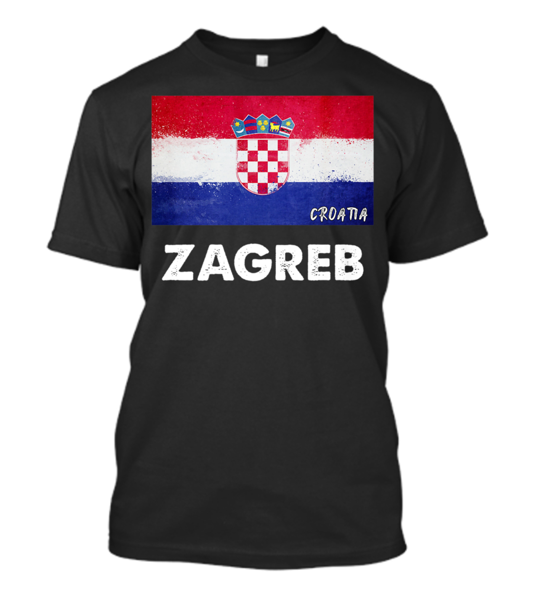 Zagreb Croatia Flag With Crest T-Shirt