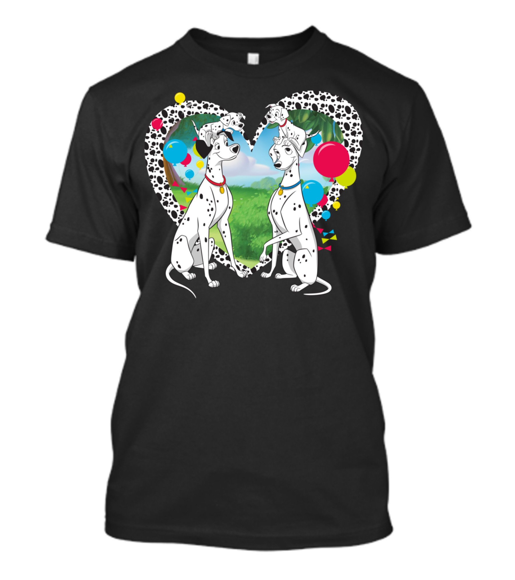101 Dalmatians Pongo And Perdita Heartful Scene T-Shirt