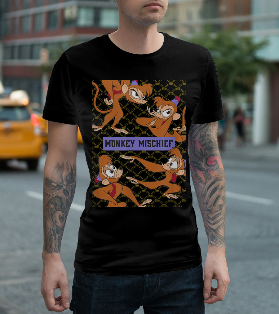 Disney Aladdin Abu Monkey Mischief Playful Expressions T-Shirt