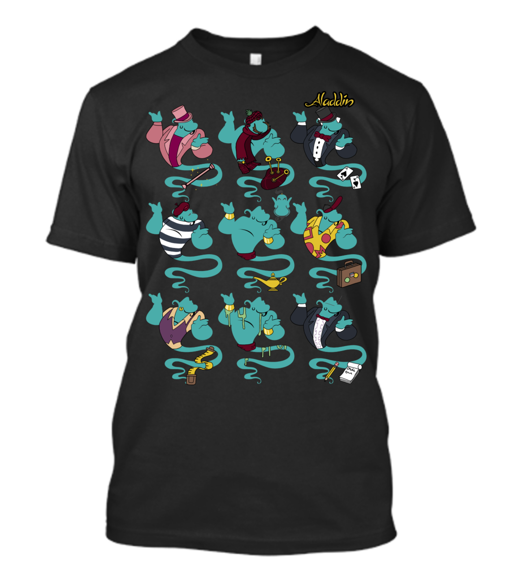 Aladdin Genie Colorful Iconic Outfits And Styles Collection T-Shirt