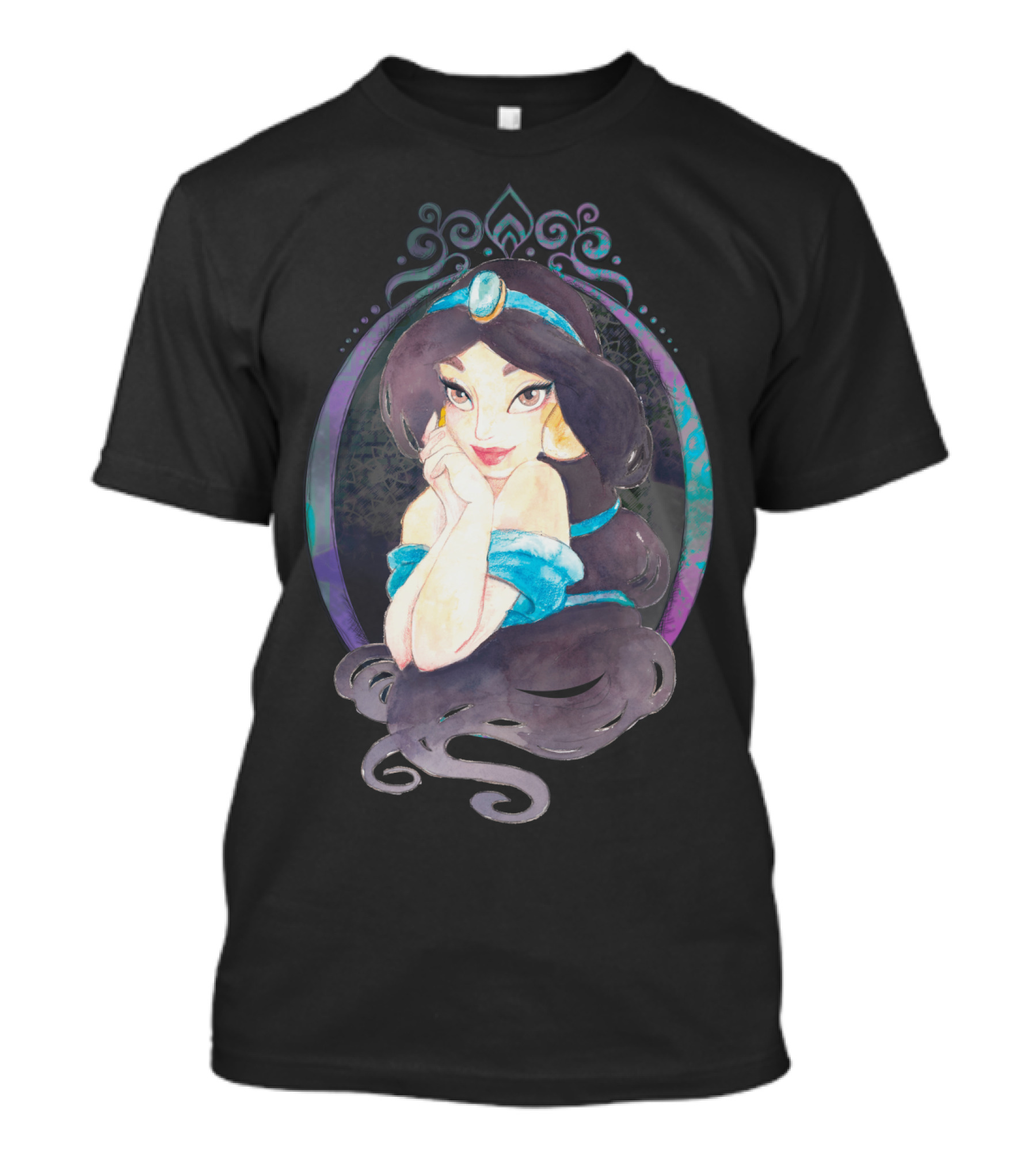Disney Aladdin Jasmine Watercolor Ornament Frame T-Shirt