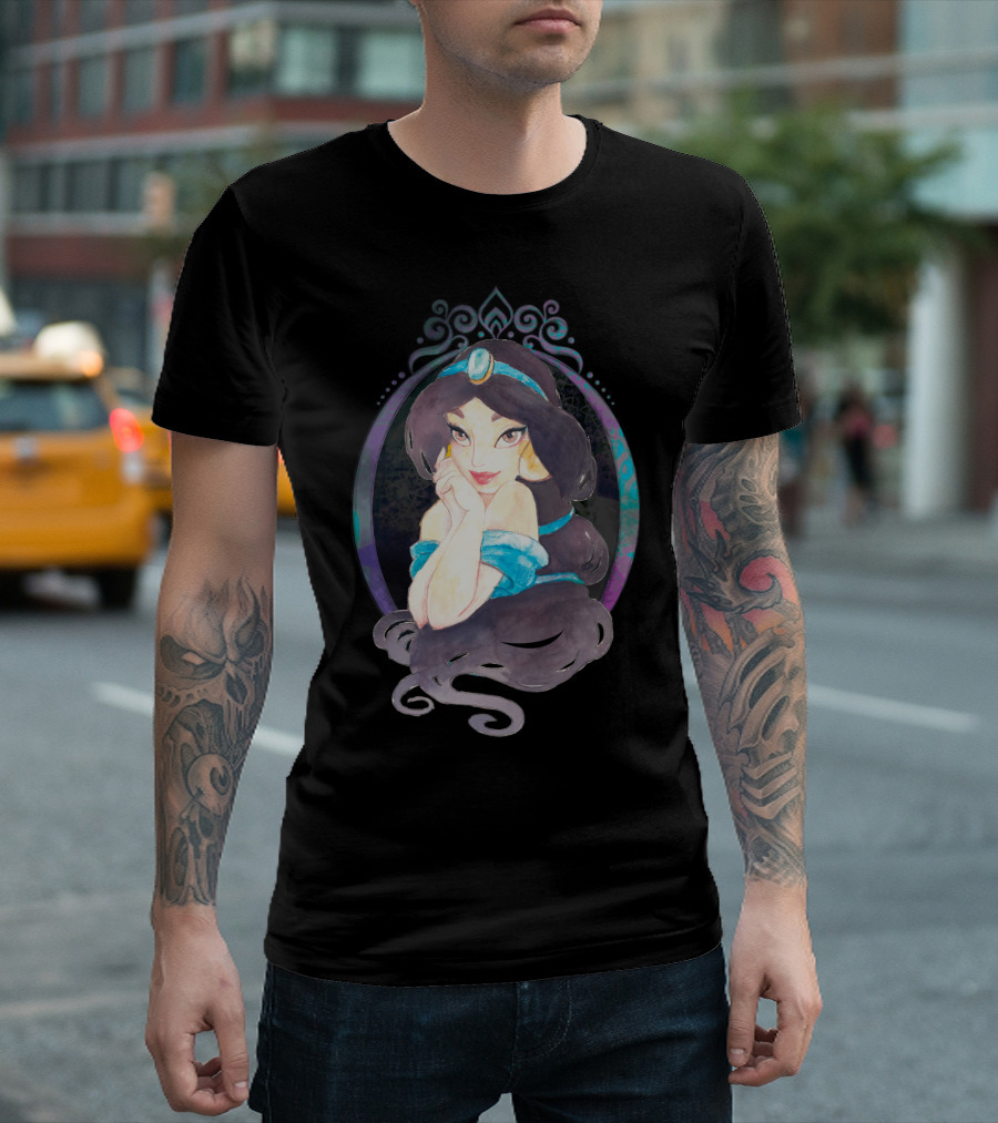 Disney Aladdin Jasmine Watercolor Ornament Frame T-Shirt