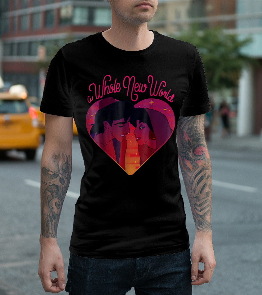 Disney Aladdin Jasmine A Whole New World Heart T-Shirt