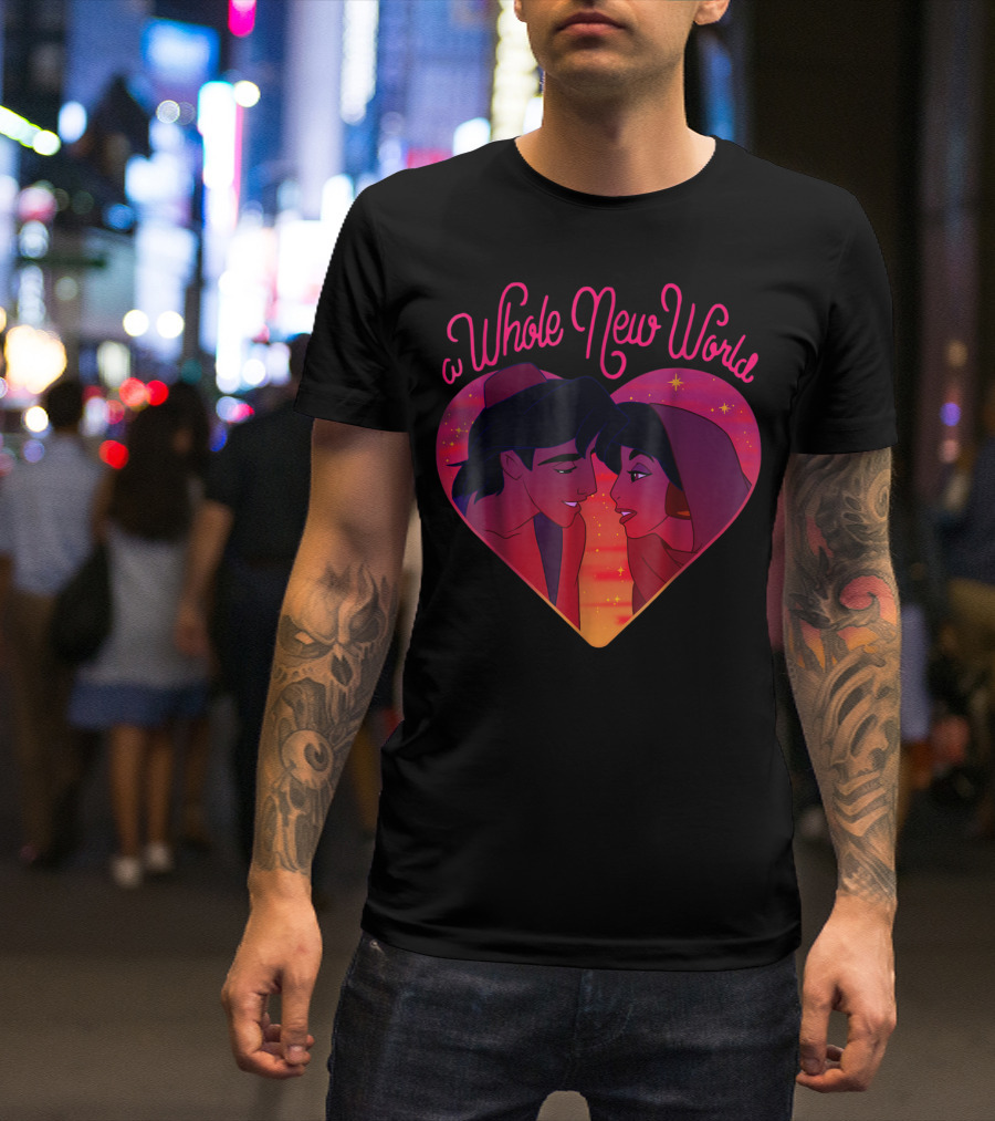 Disney Aladdin Jasmine A Whole New World Heart T-Shirt