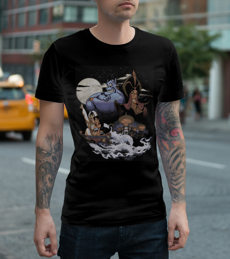 Disney Aladdin Winds of Agrabah Genie Jasmine Jafar Iconic Characters T-Shirt