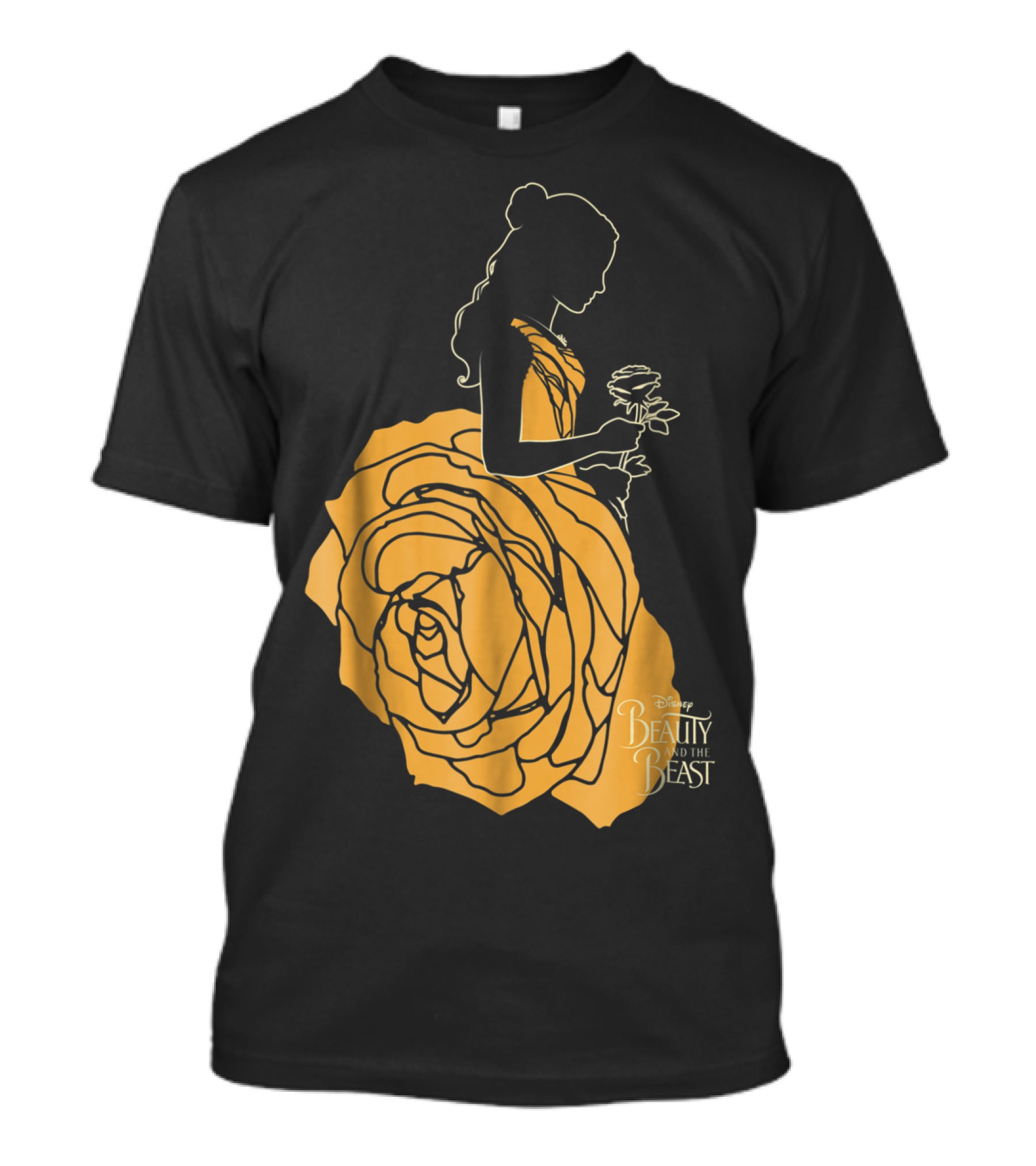 Disney Beauty And The Beast Belle Silhouette With Rose T-Shirt