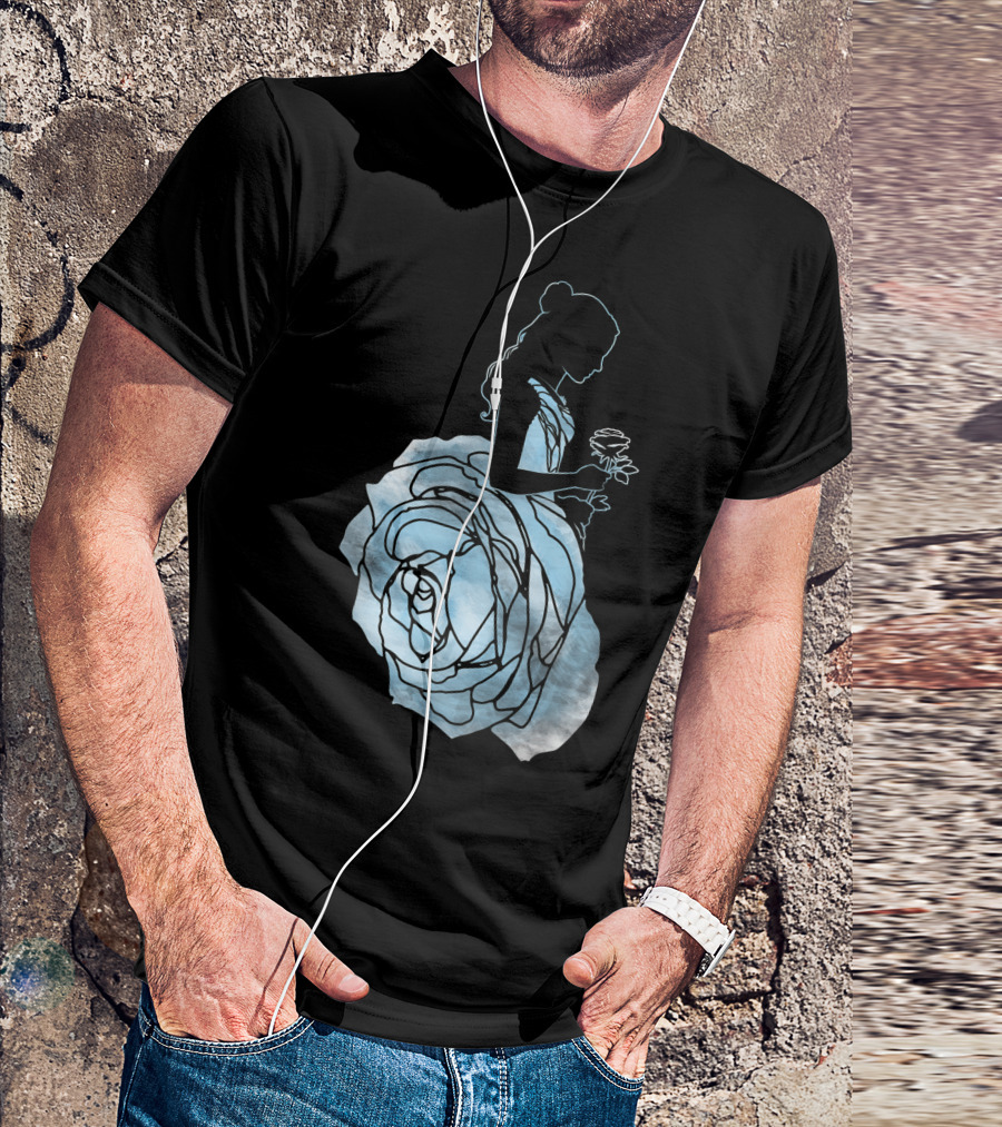 Disney Beauty And The Beast Belle Blue Rose T-Shirt