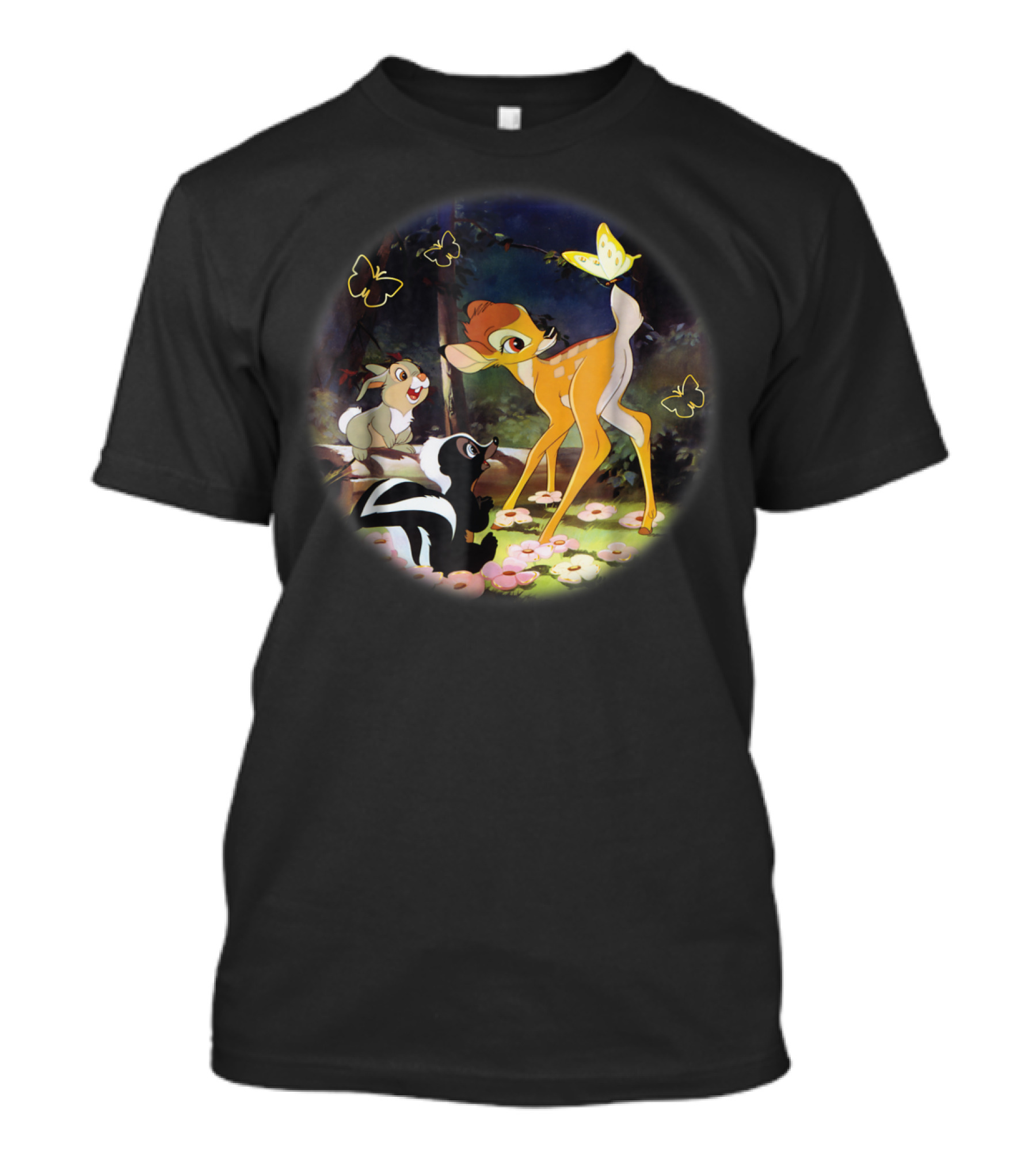 Disney Bambi Thumper And Flower Woodland Butterfly Circle T-Shirt