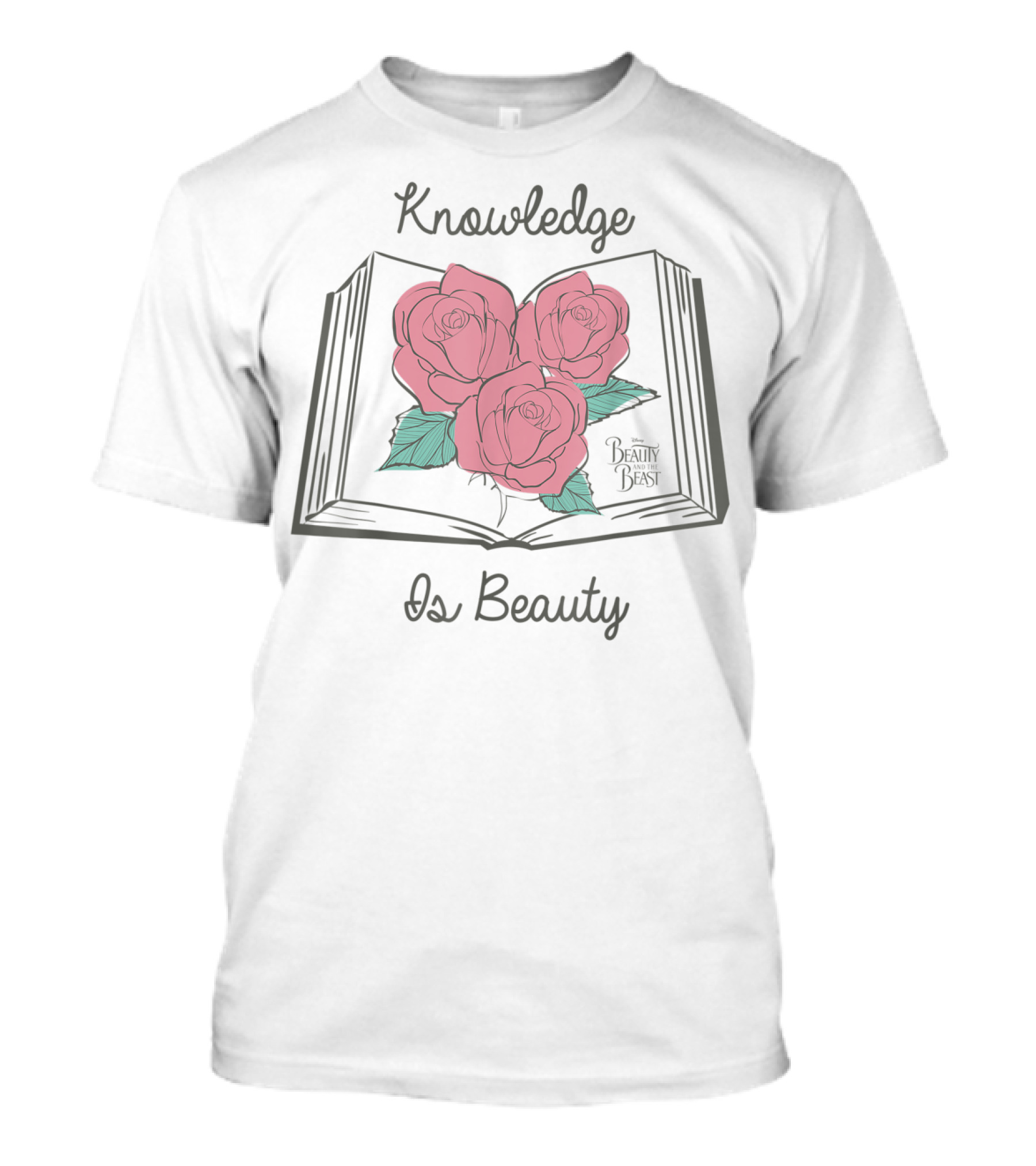 Knowledge Is Beauty Disney Beauty And The Beast Roses Book T-Shirt
