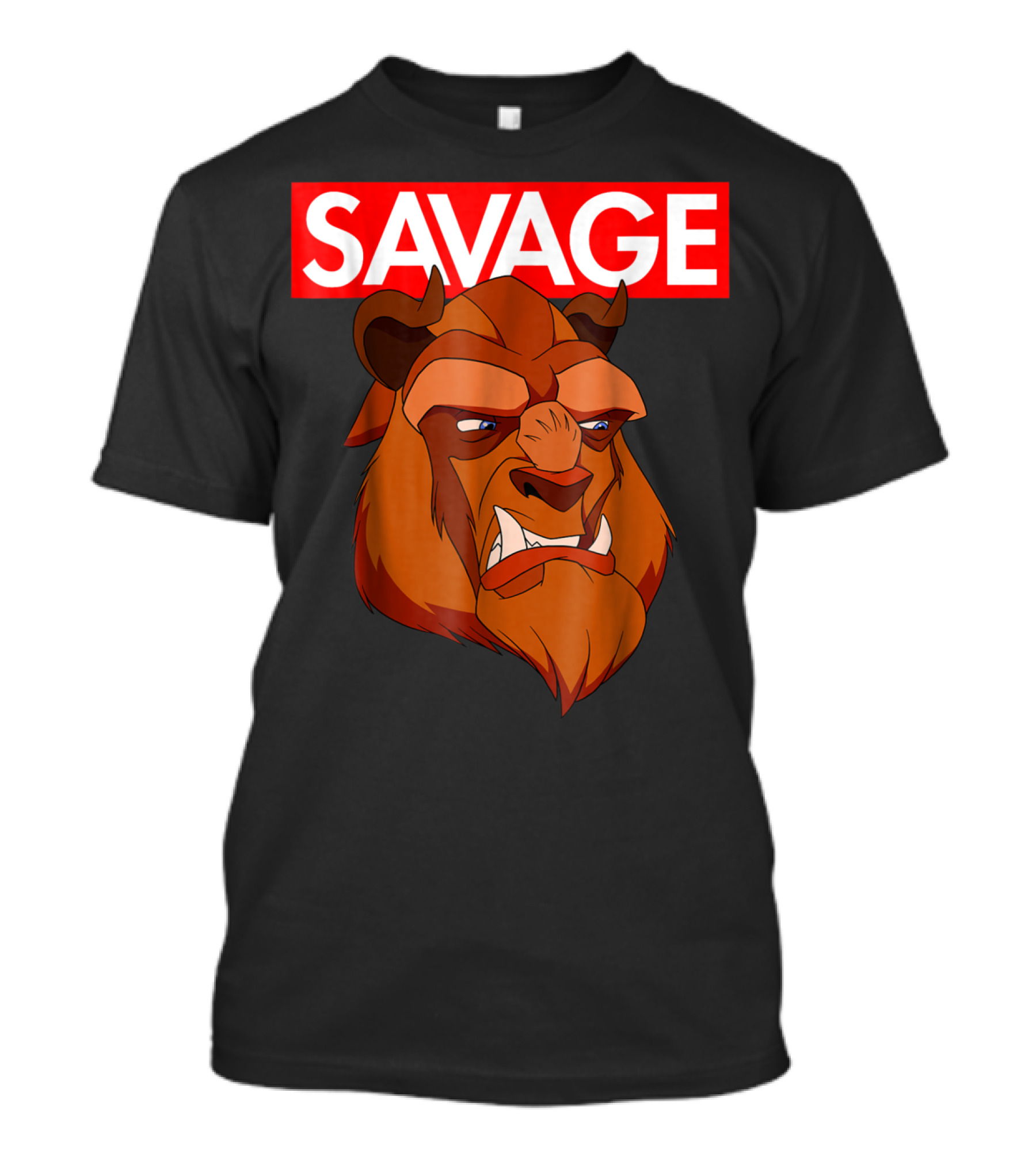 Disney Beauty Beast Savage Face Gra T-Shirt