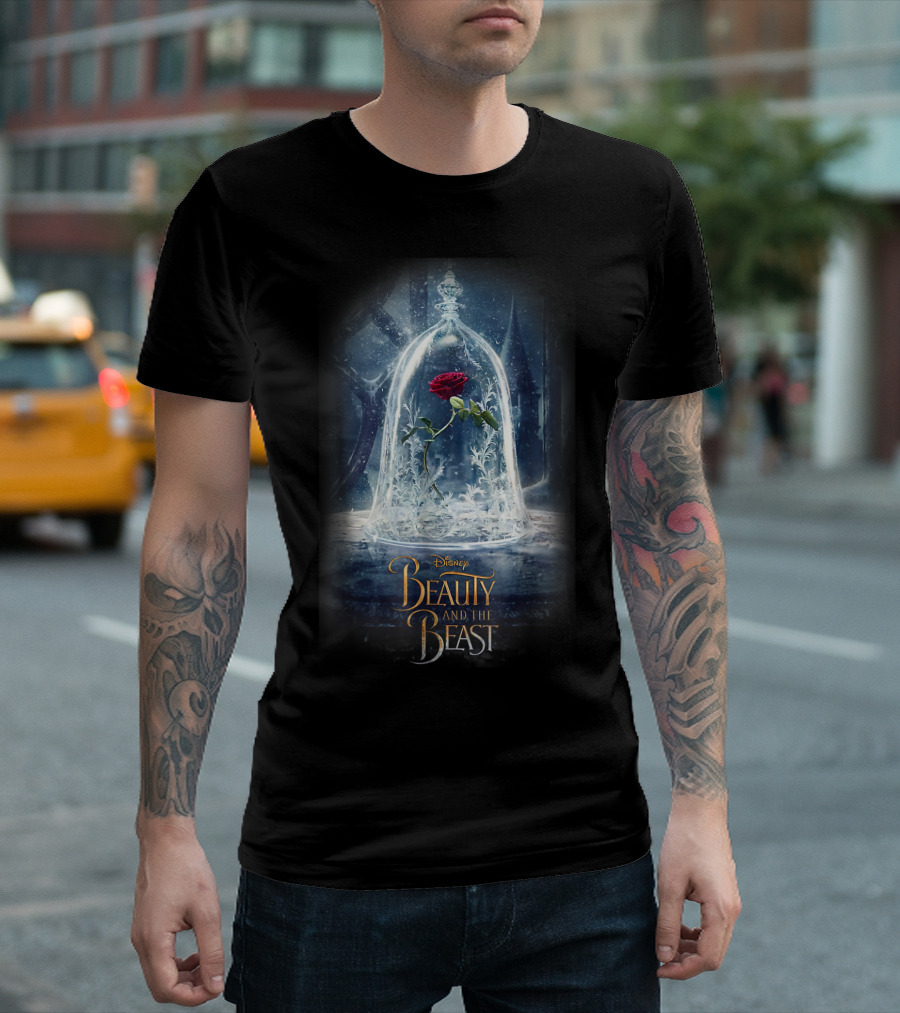 Disney Beauty And The Beast Enchanted Rose Under Glass T-Shirt