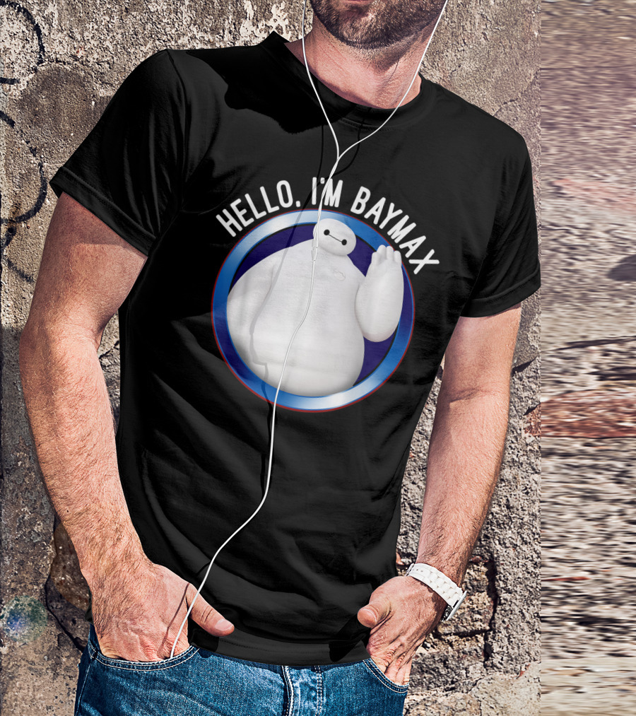 Disney Big Hero 6 Baymax Hello I'm Baymax Wave Circle T-Shirt