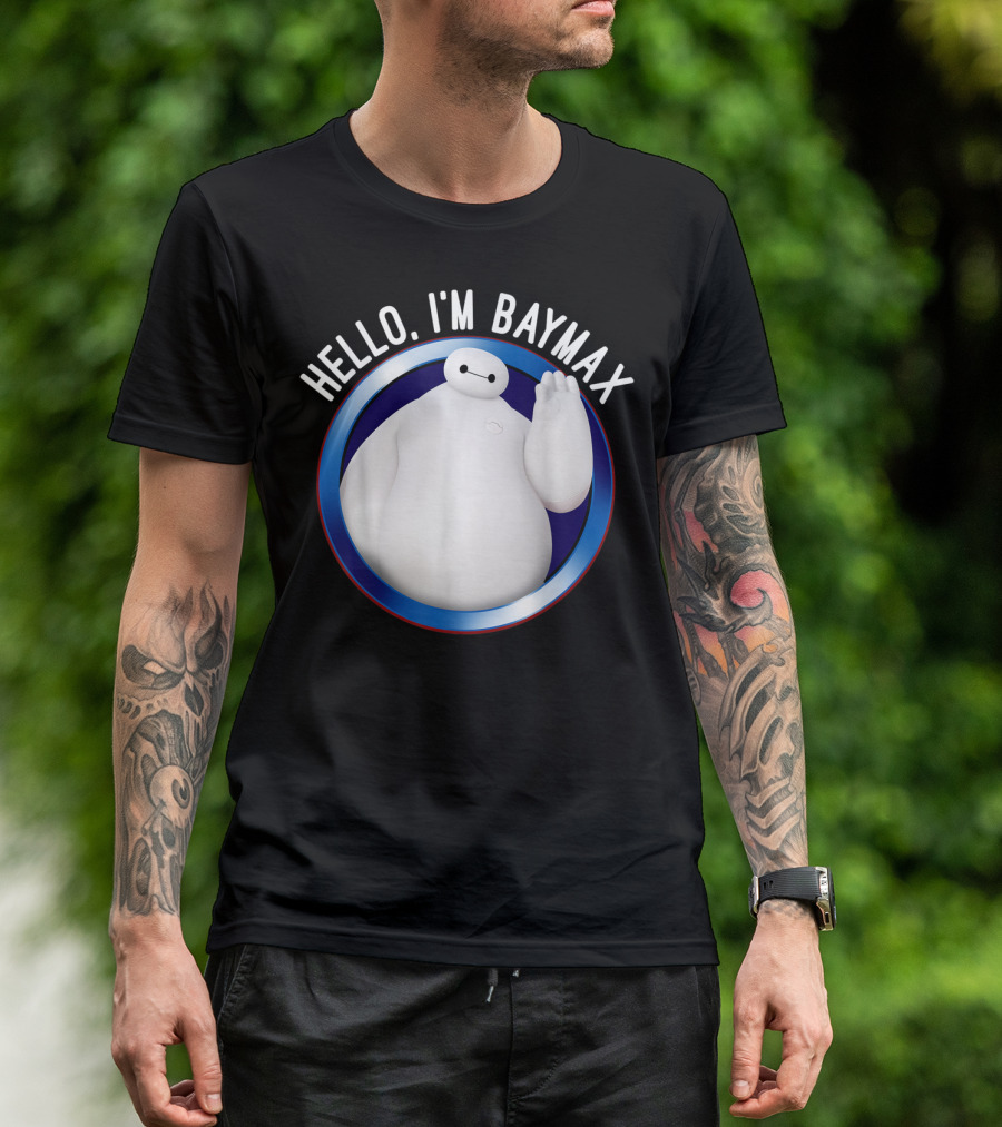 Disney Big Hero 6 Baymax Hello I'm Baymax Wave Circle T-Shirt