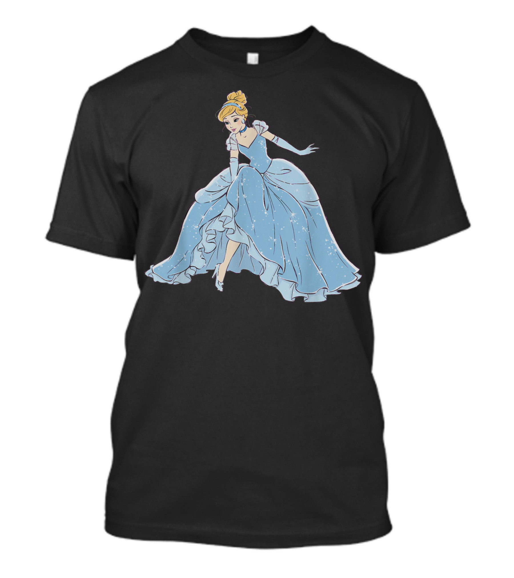 Disney Cinderella Blue Sparkling Gown Dress T-Shirt