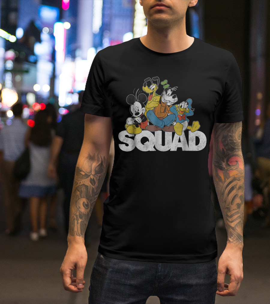 Disney Classic Mickey Mouse Goofy Donald Duck Pluto Squad T-Shirt