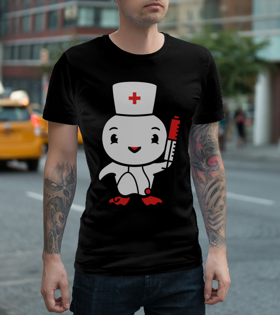 Chicken Nurse Chick Bird Syringe Cute Stethosc T-Shirt