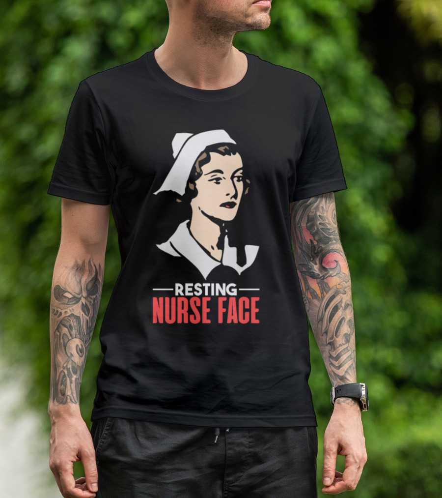 Resting Nurse Face Retro Nurse T-Shirt