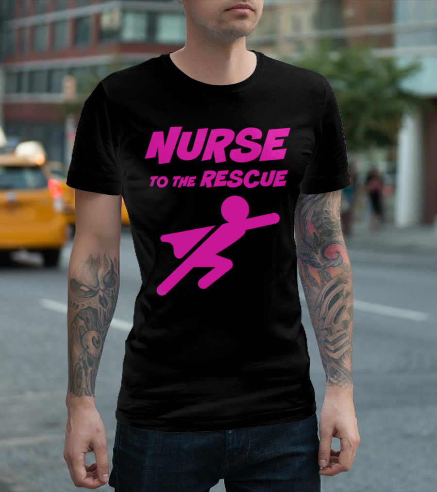 Nurse to the Rescue Pink Superhero T-Shirt