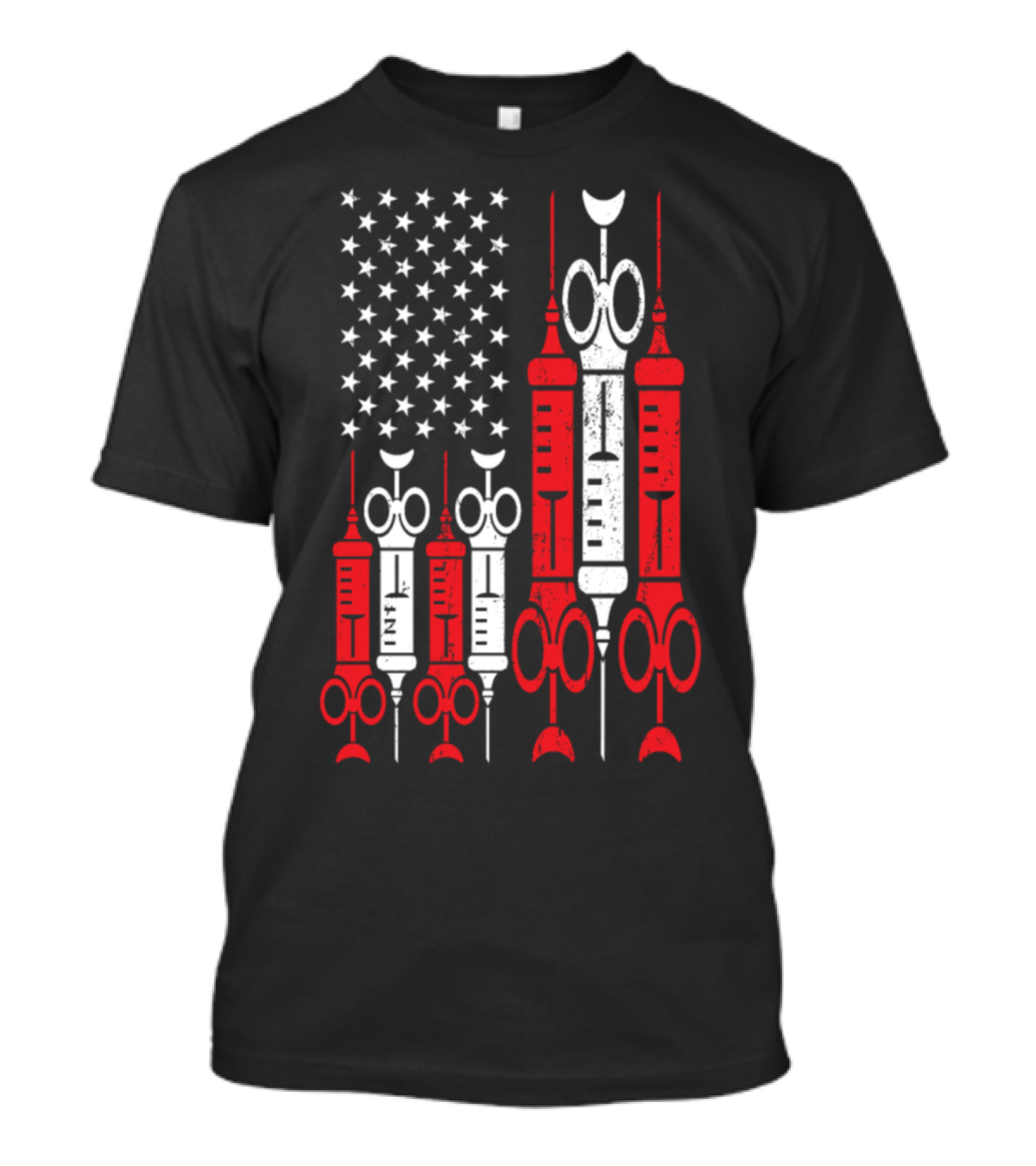 4th Of July Nurse American Flag Syringes T-Shirt