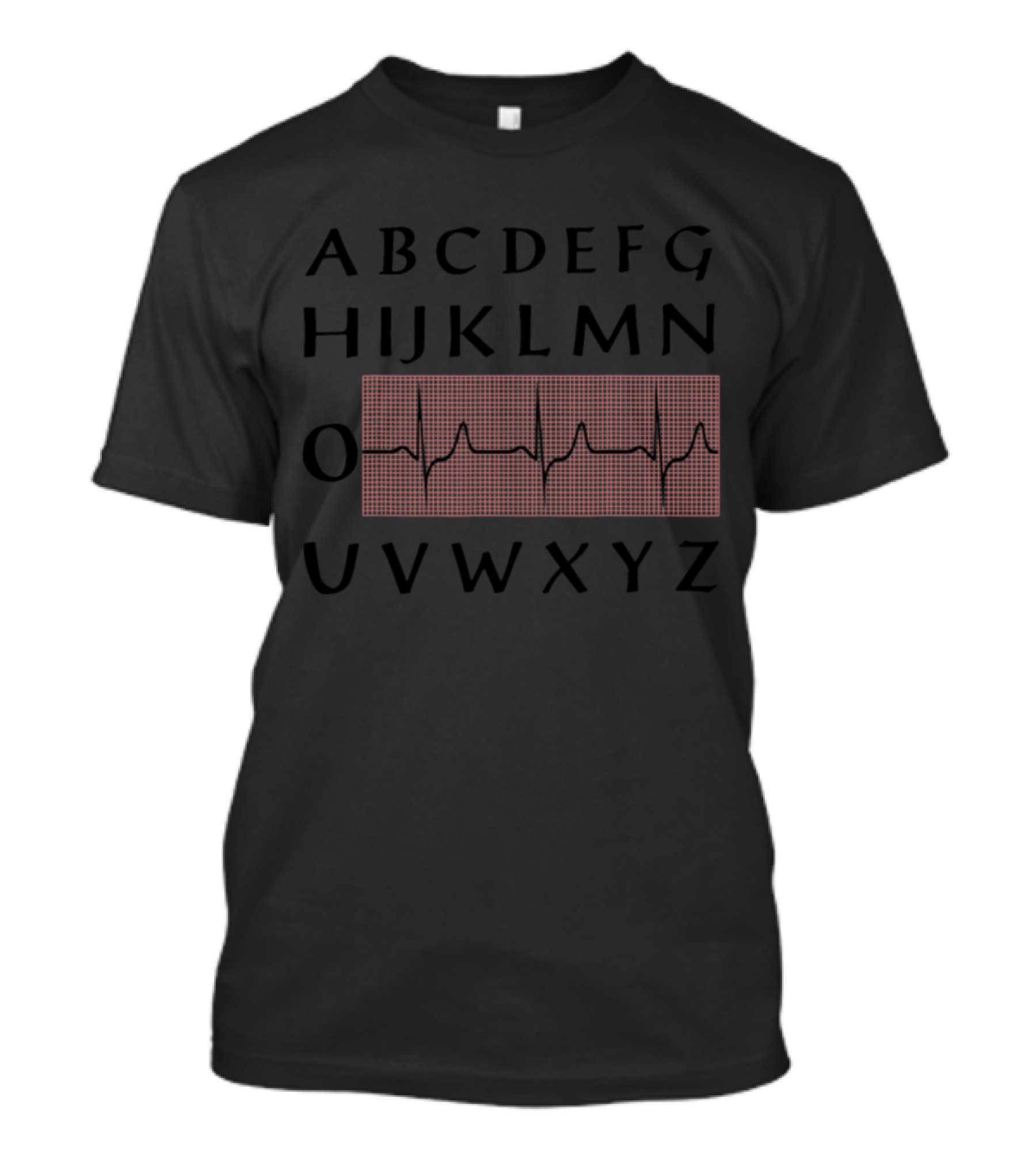 Funny EKG ECG Nurse Alphabet Heartbeat T-Shirt