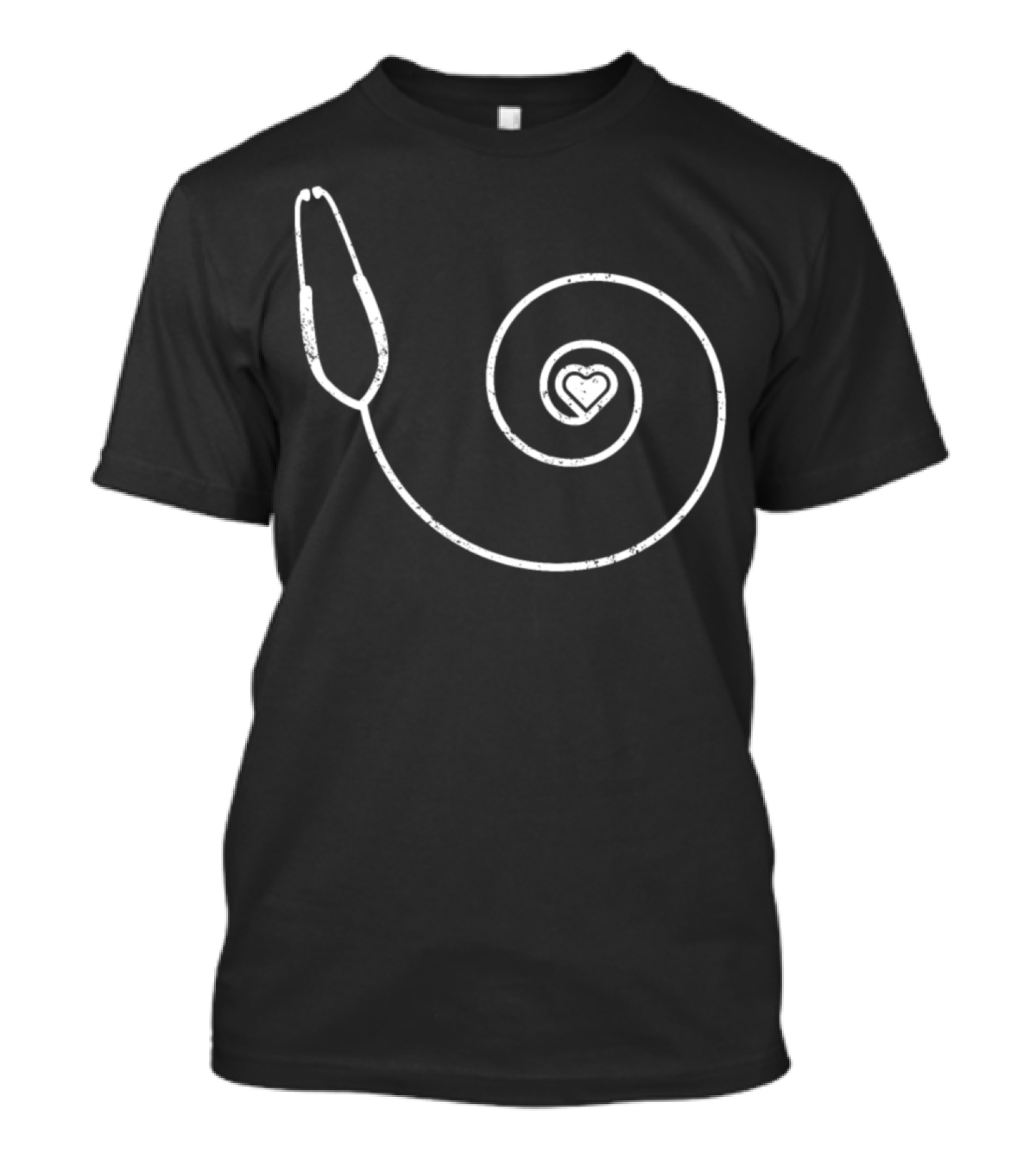 Heart Stethoscope Nurse RN Spiral T-Shirt