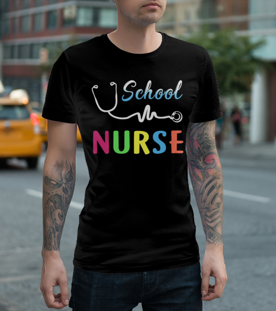 School Nurse Stethoscope Love T-Shirt