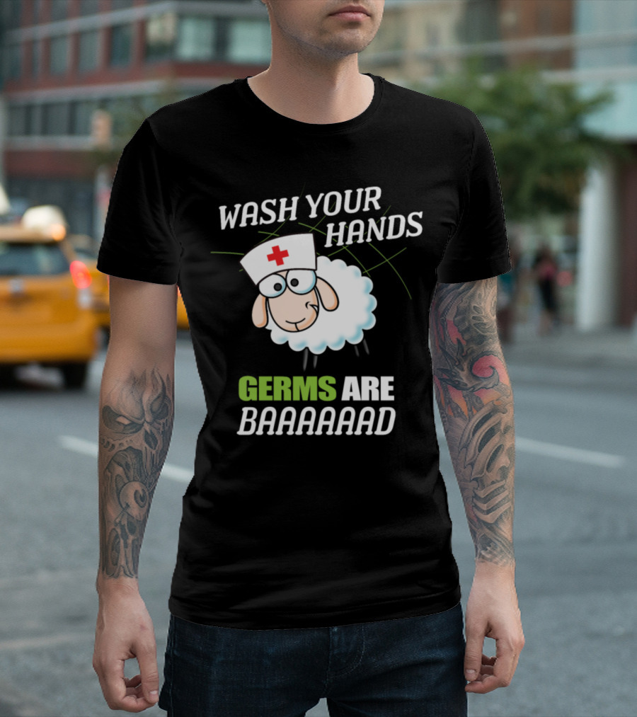 Wash Your Hands School Nurse Sheep Germs Are Baaaaad T-Shirt