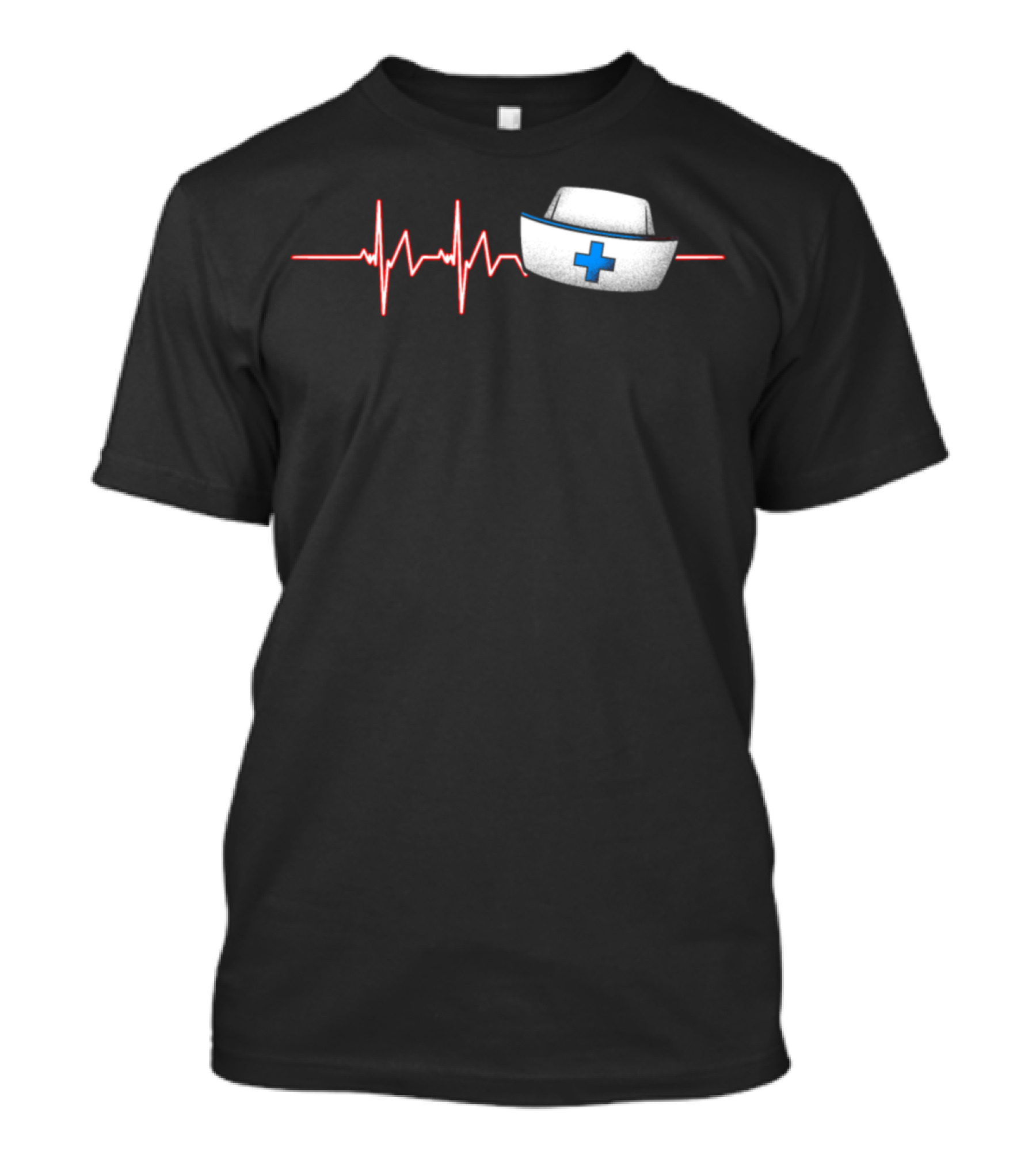 Nurse Heartbeat CNA Medical Healing With Nurse Cap T-Shirt