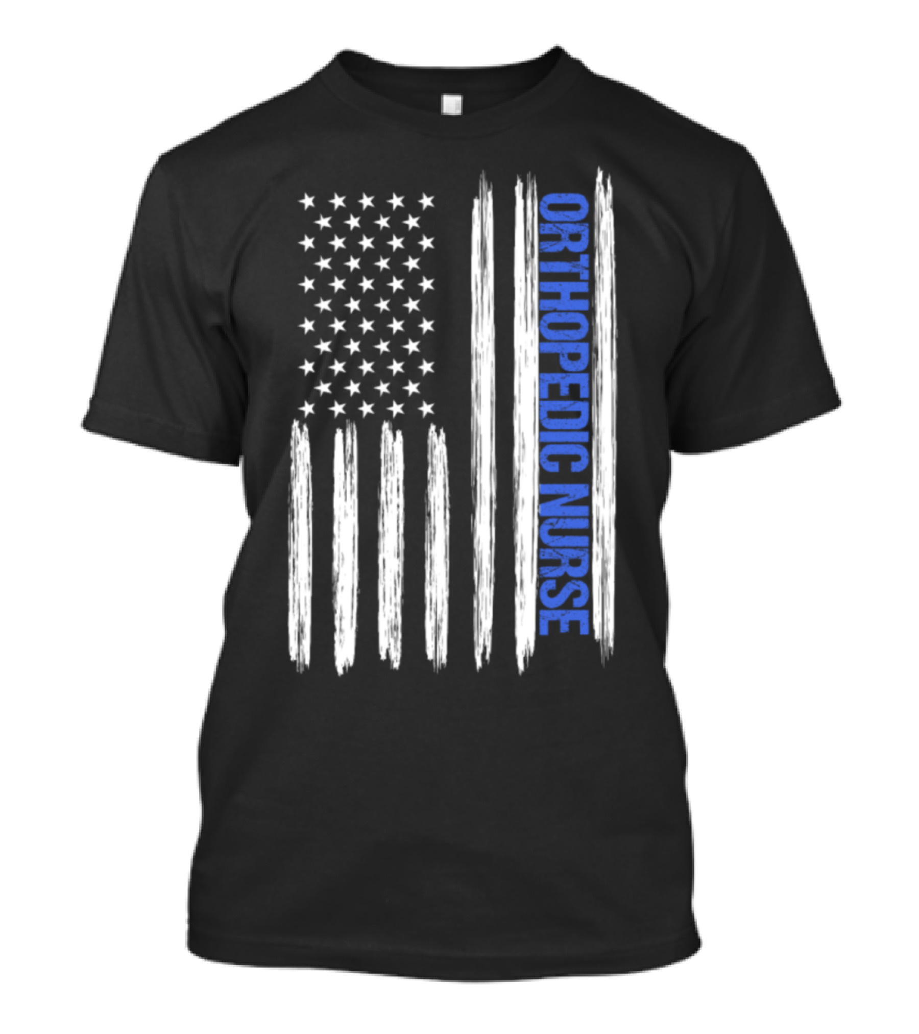 Orthopedic Nurse Distressed American Flag Blue Line T-Shirt