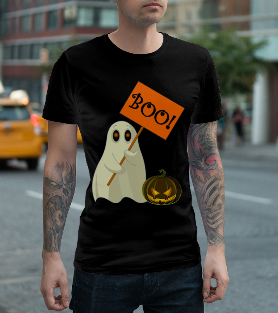 BOO nuxuk Ghost with Jack-o'-Lantern T-Shirt