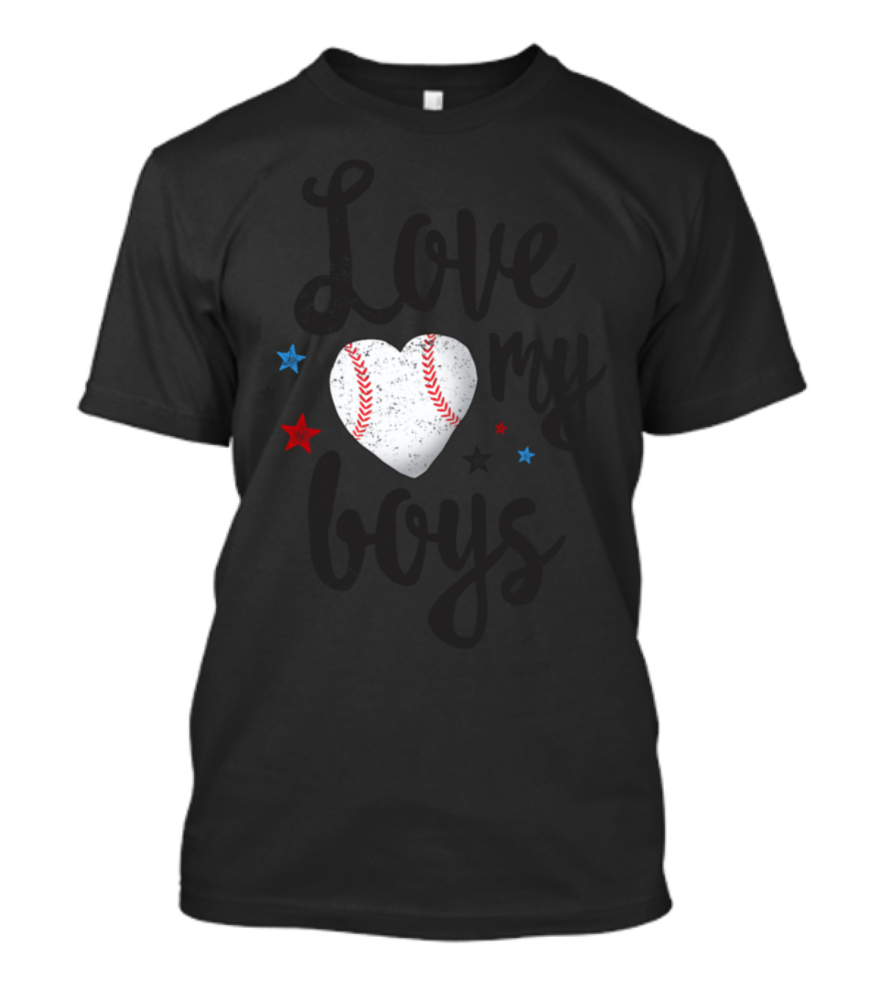Love My Boys Baseball Mom Mother Heart Stars T-Shirt