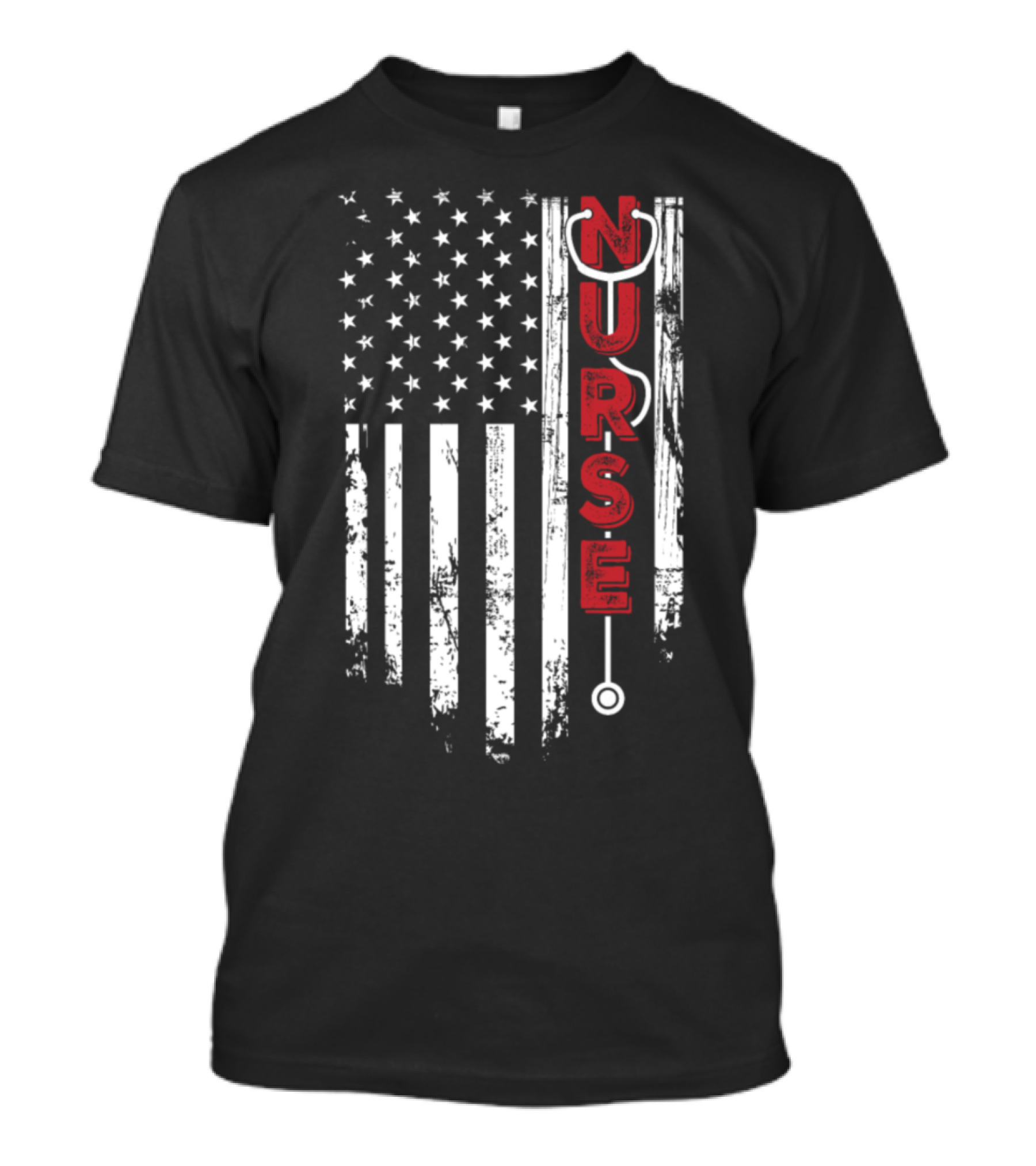 Nurse Stethoscope American Flag T-Shirt