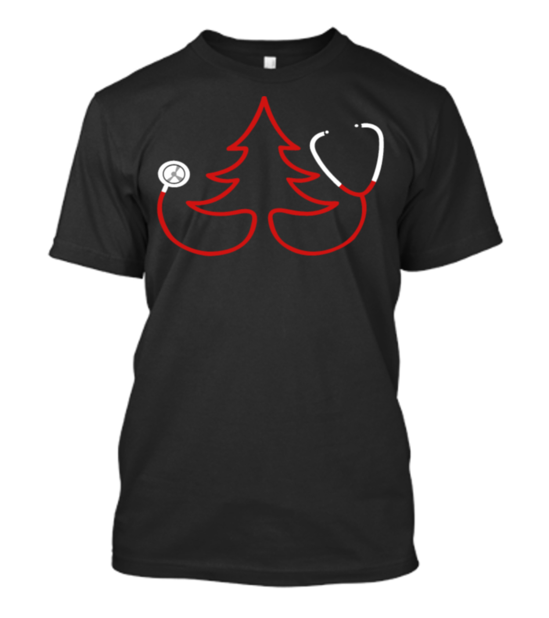 Nurse Christmas Stethoscope Tree T-Shirt