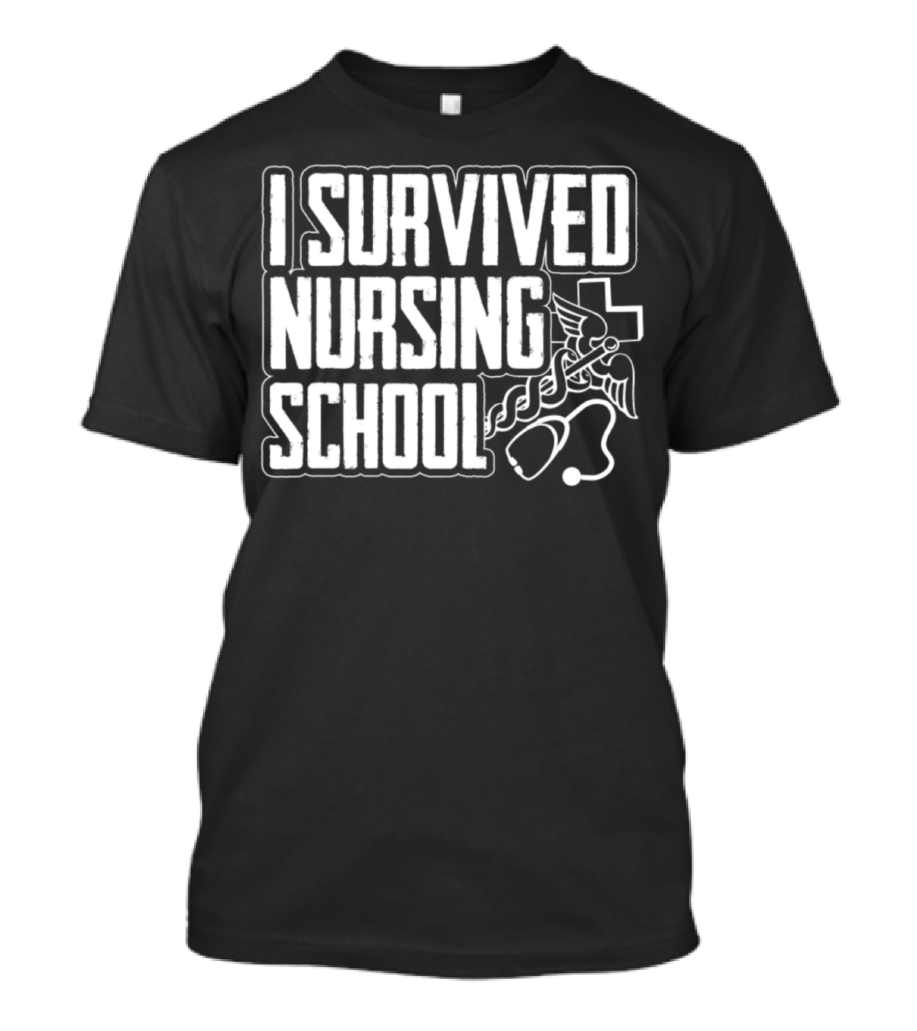 I Survived Nursing School Graduation RN Caduceus T-Shirt