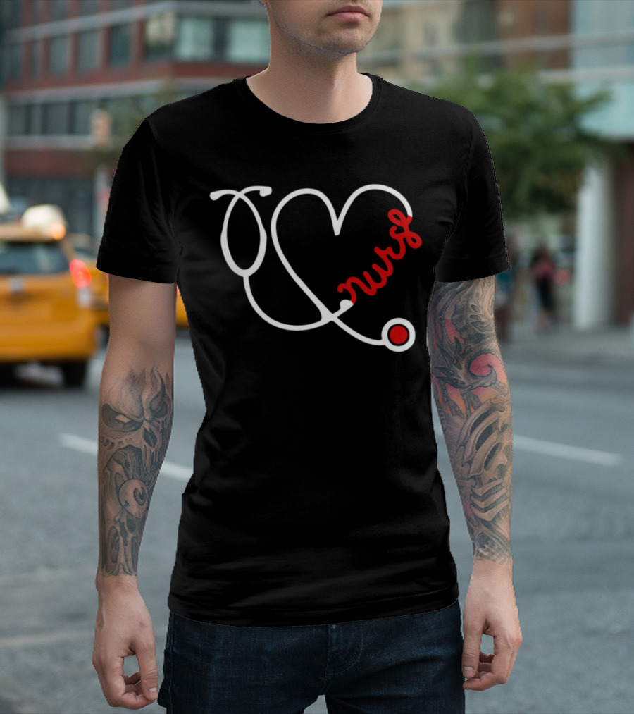 Nurse Stethoscope Heart T-Shirt