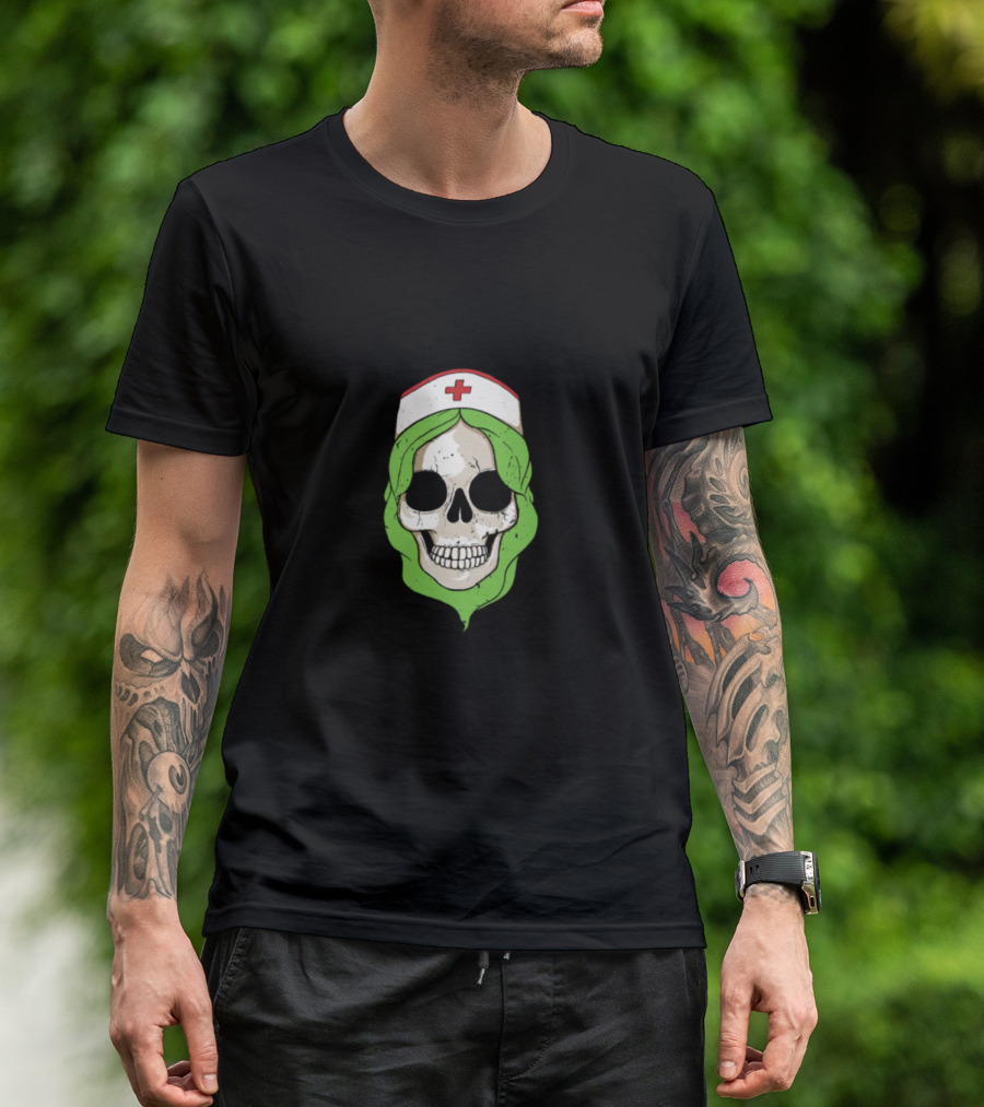 You Can't Scare Me I'm A Nurse Skull Halloween T-Shirt