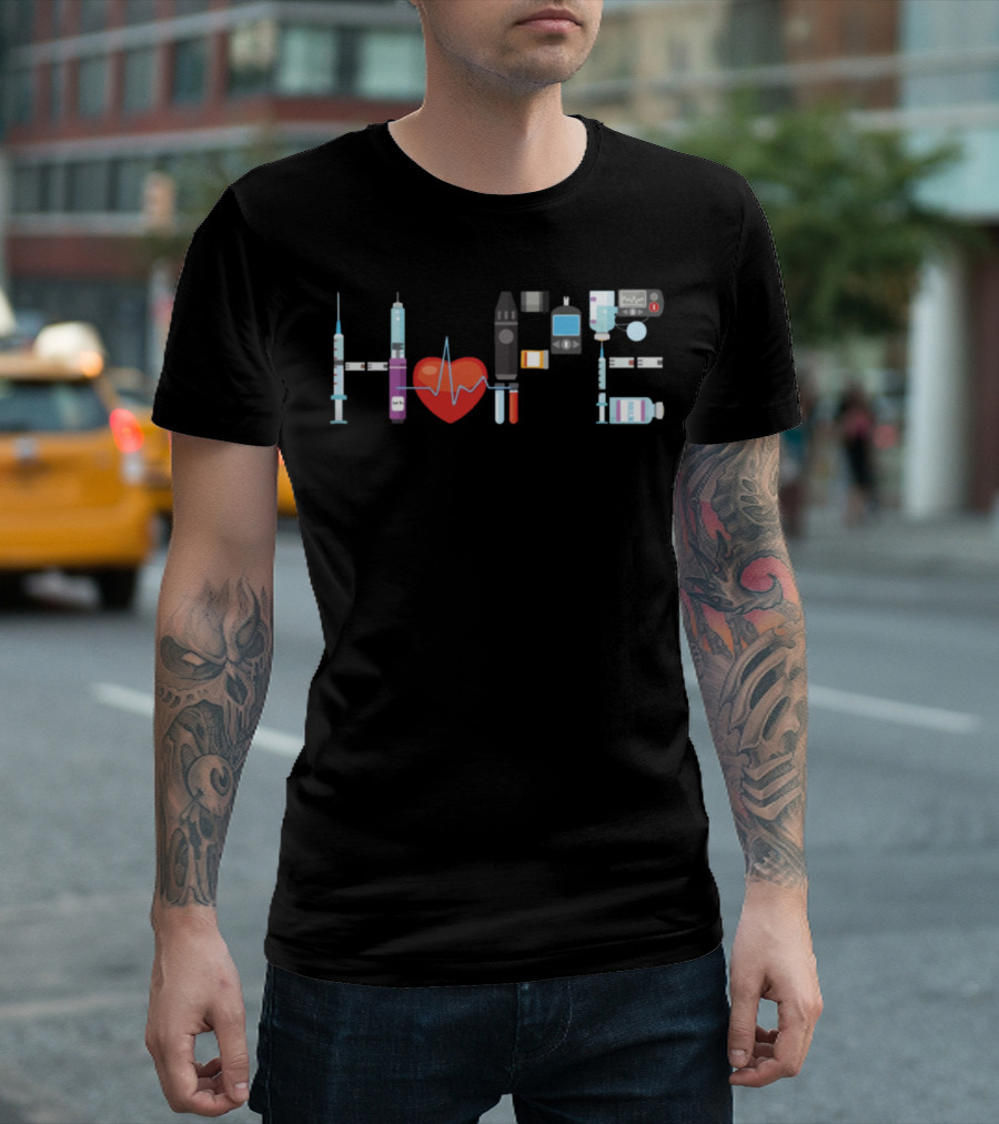 Medicals Nurse Love Life Hope Heartbeat Syringe Vial Future T-Shirt