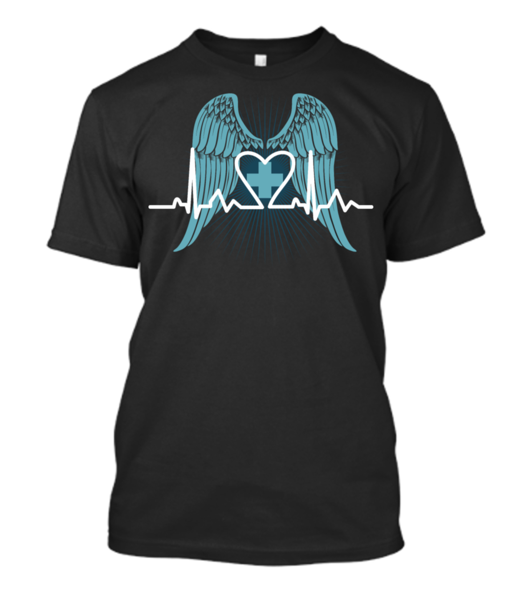 Nurse Wings Heartbeat Cross Angelic T-Shirt
